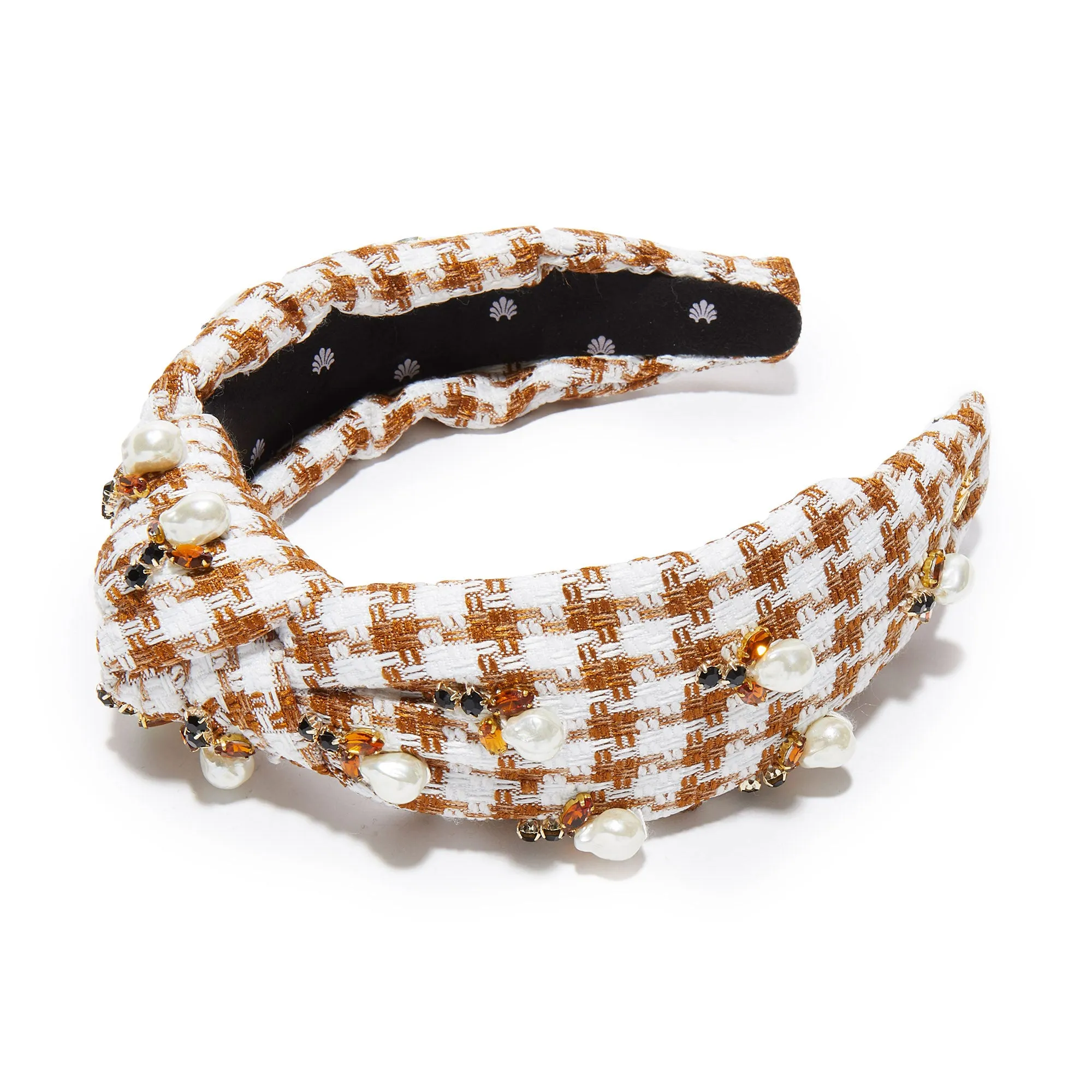 CEDAR TWEED ACORN PEARL KNOTTED HEADBAND sold by Lele Sadoughi