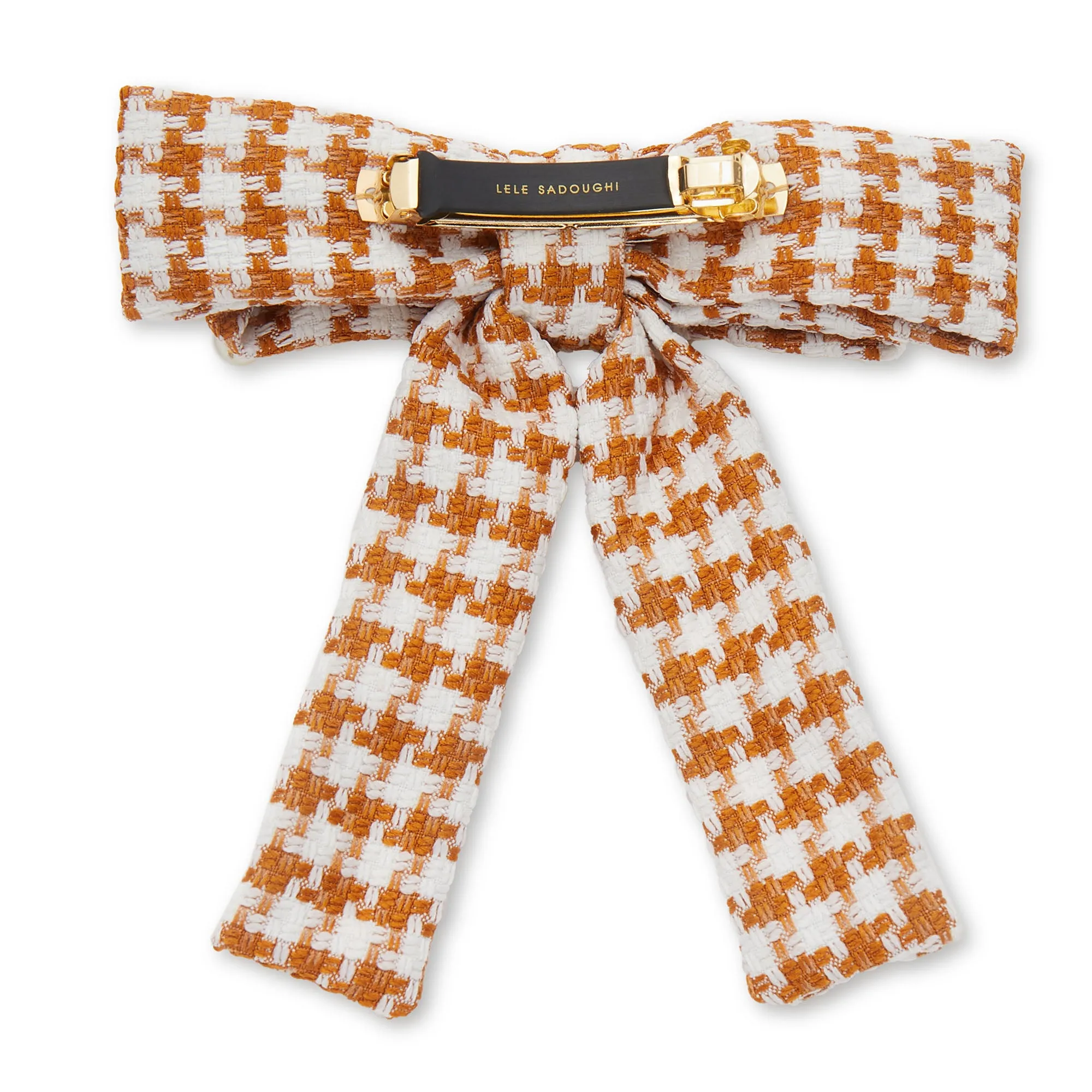 CEDAR TWEED ACORN PEARL ANTOINETTE BOW BARRETTE sold by Lele Sadoughi product image thumbnail 3