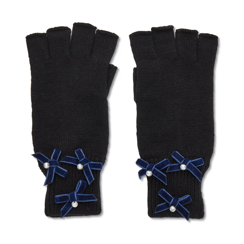 JET BOW EMBELLISHED FINGERLESS GLOVES sold by Lele Sadoughi
