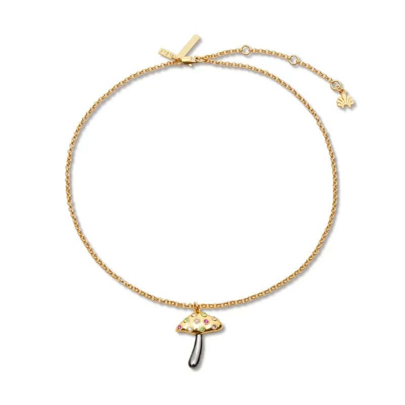 JEWELED MEADOW MUSHROOM PENDANT NECKLACE sold by Lele Sadoughi