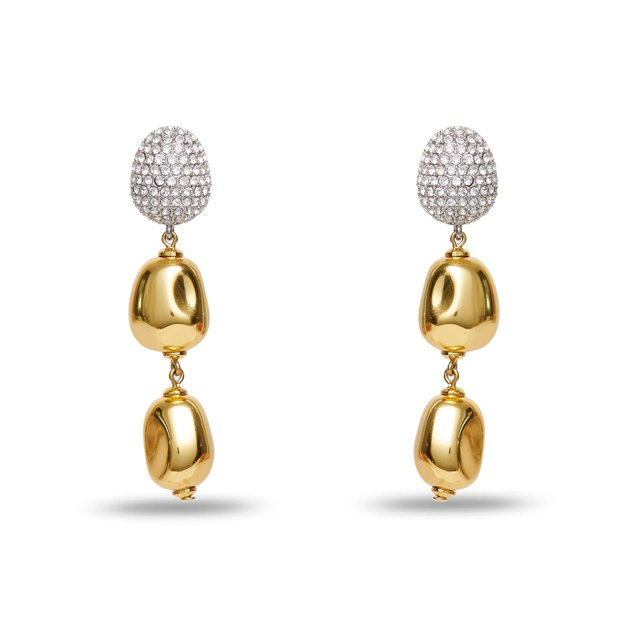 GOLD PEBBLE LINEAR EARRINGS sold by Lele Sadoughi