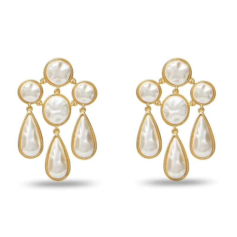 PEARL REFLECTION CHANDELIER EARRINGS sold by Lele Sadoughi
