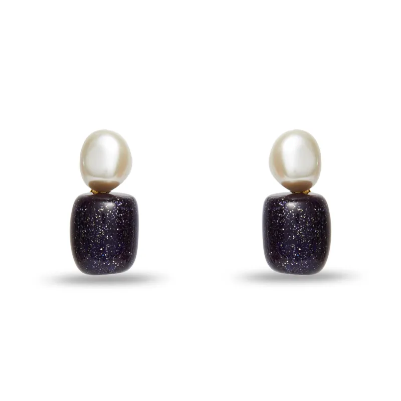 MIDNIGHT PEBBLE STUD EARRINGS sold by Lele Sadoughi