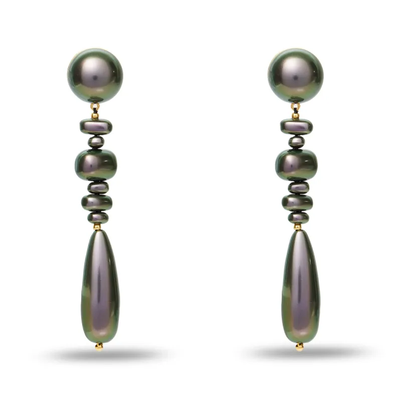 TAHITIAN PEARL COPACABANA LINEAR EARRINGS sold by Lele Sadoughi
