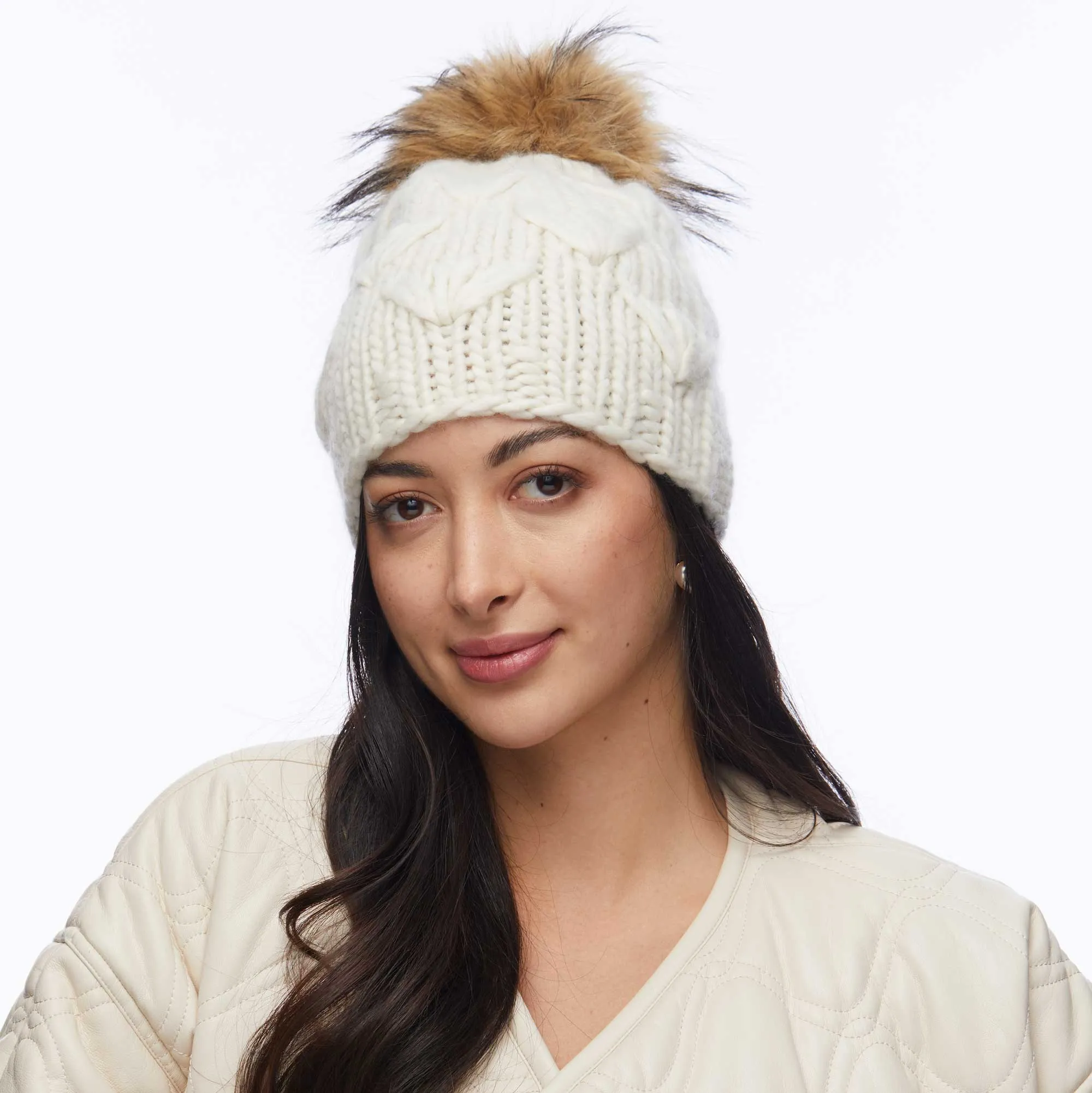 IVORY MOTLEY BEANIE sold by Lele Sadoughi product image thumbnail 3