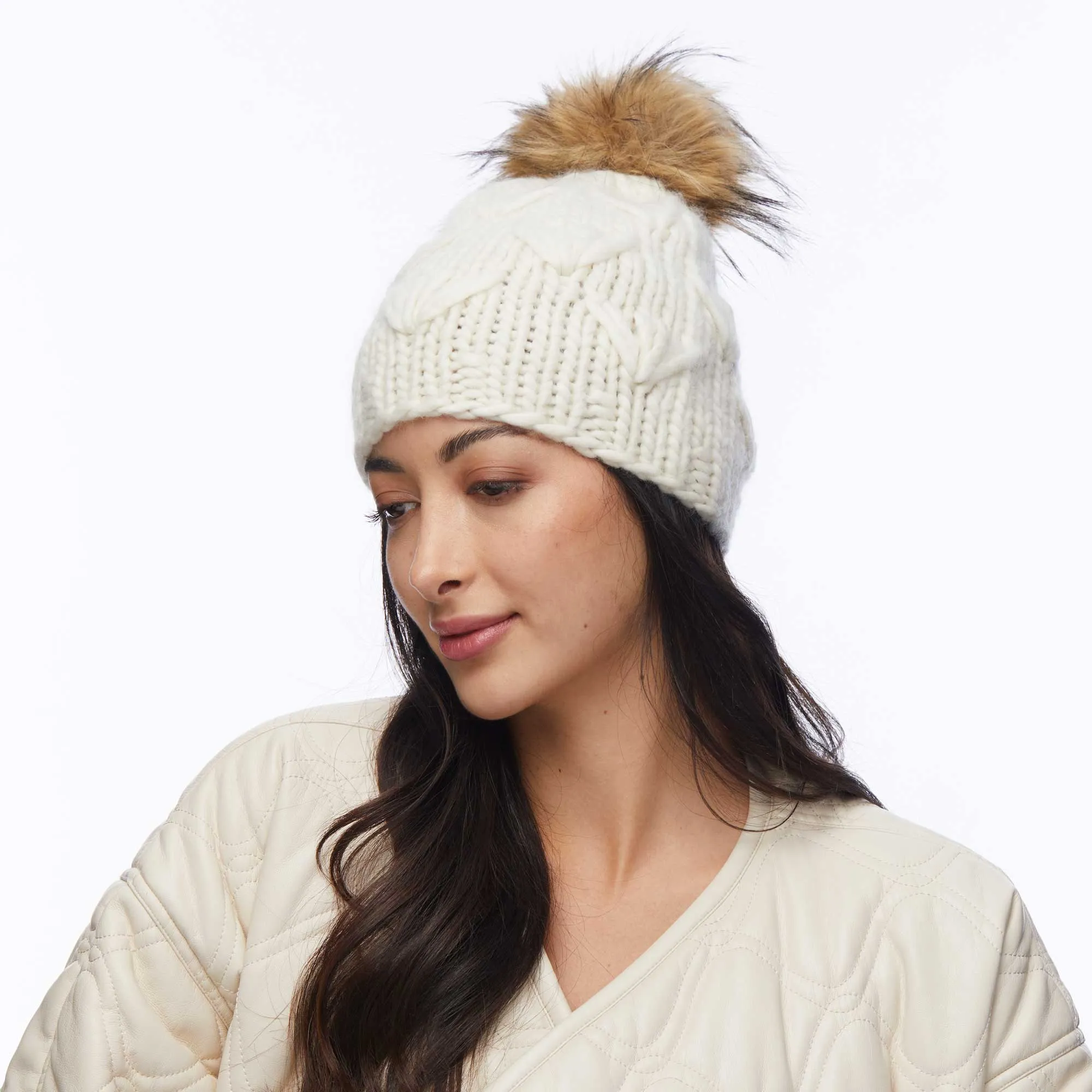 IVORY MOTLEY BEANIE sold by Lele Sadoughi product image thumbnail 2