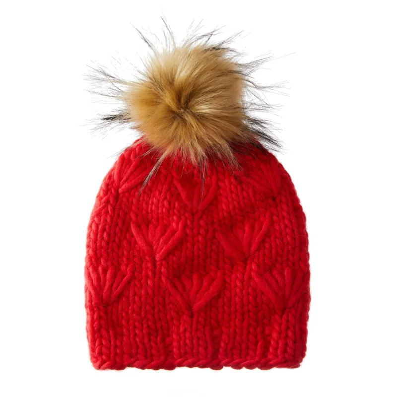 RED MOTLEY BEANIE made by Lele Sadoughi