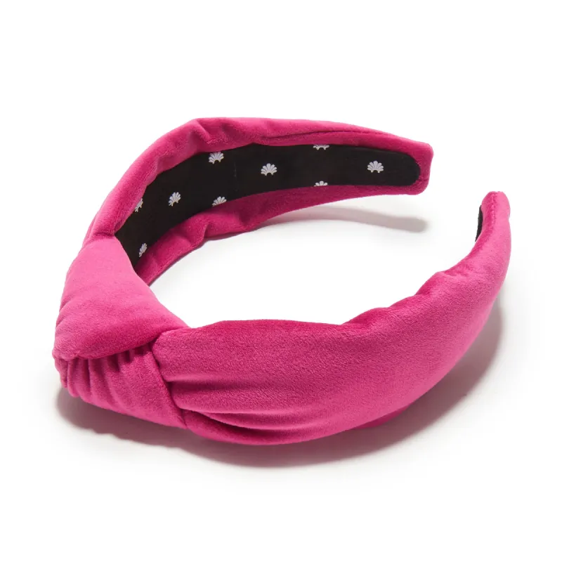 LIPSTICK PINK BREAST CANCER AWARENESS KNOTTED HEADBAND sold by Lele Sadoughi