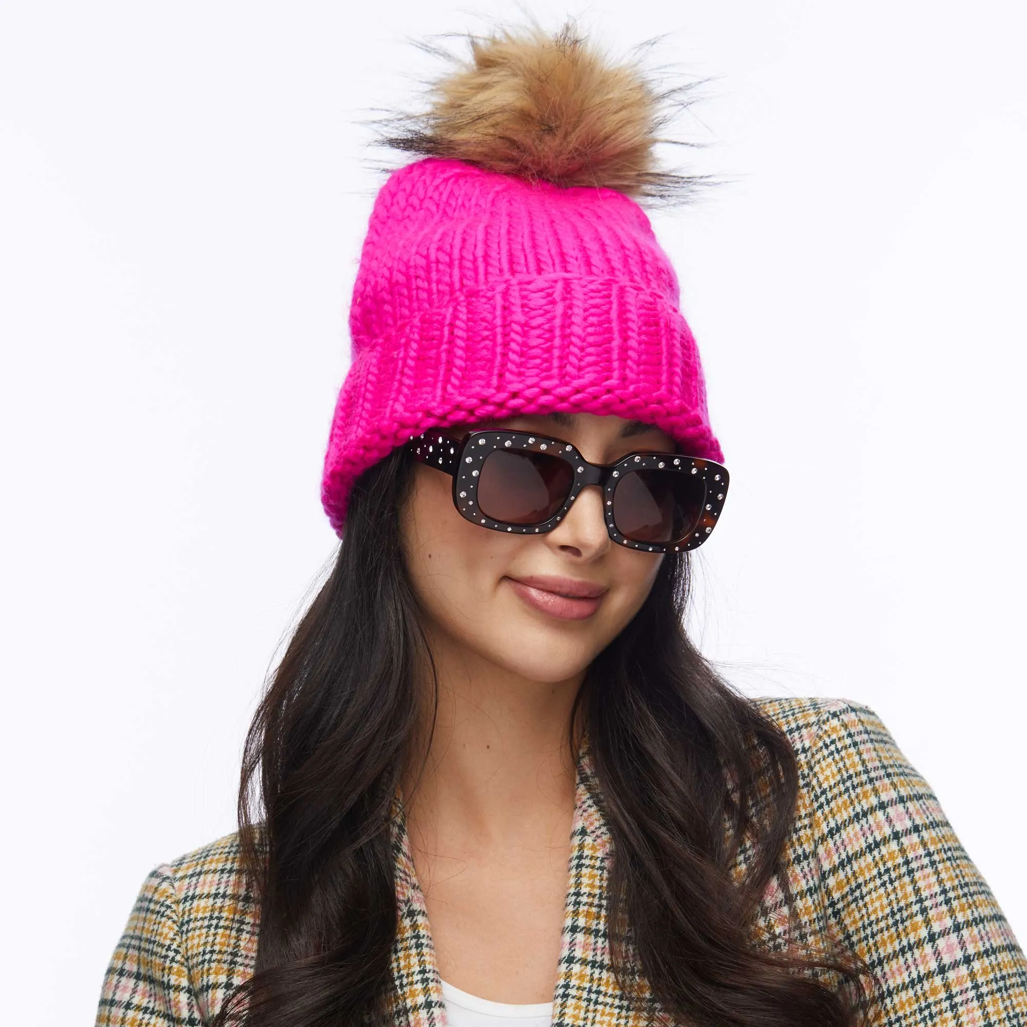 PINK RUTHERFORD BEANIE sold by Lele Sadoughi product image thumbnail 3