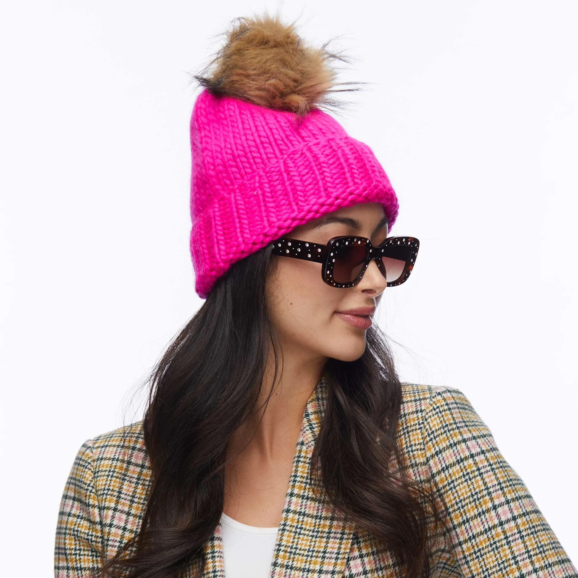 PINK RUTHERFORD BEANIE sold by Lele Sadoughi product image thumbnail 2