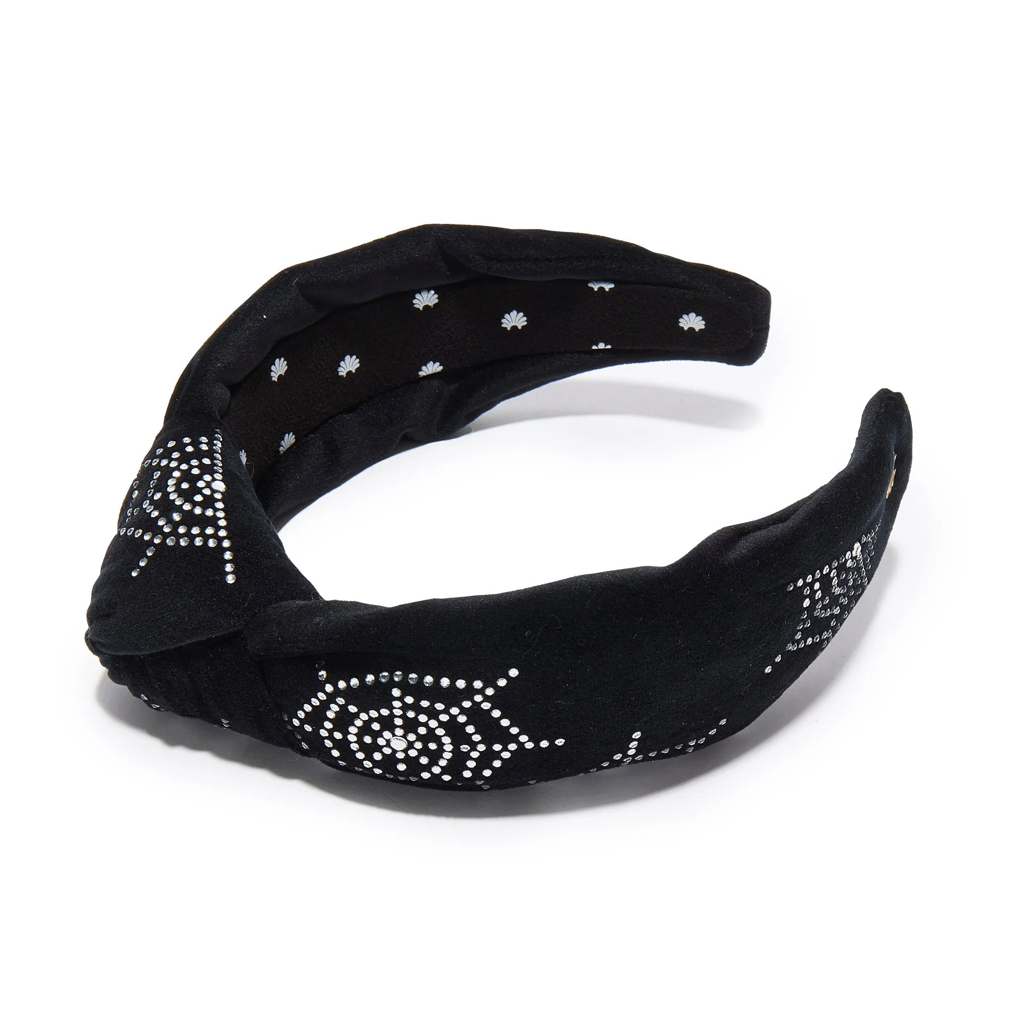 JET COBWEB SPARKLE KNOTTED HEADBAND sold by Lele Sadoughi