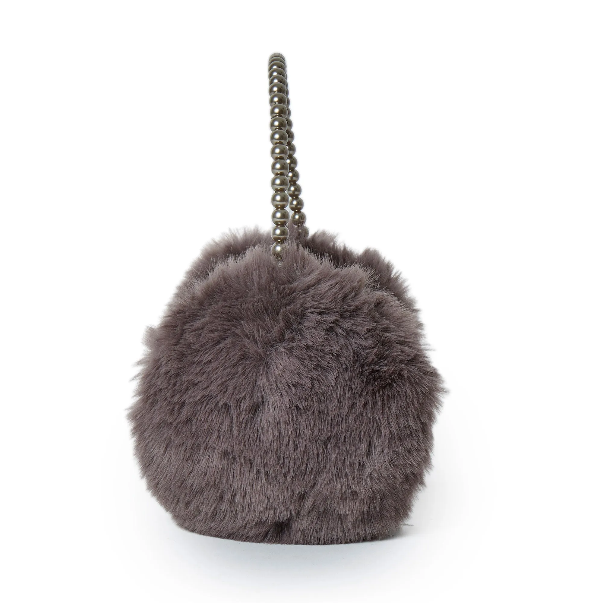CHARCOAL FAUX FUR PEARL EARMUFFS sold by Lele Sadoughi product image thumbnail 5