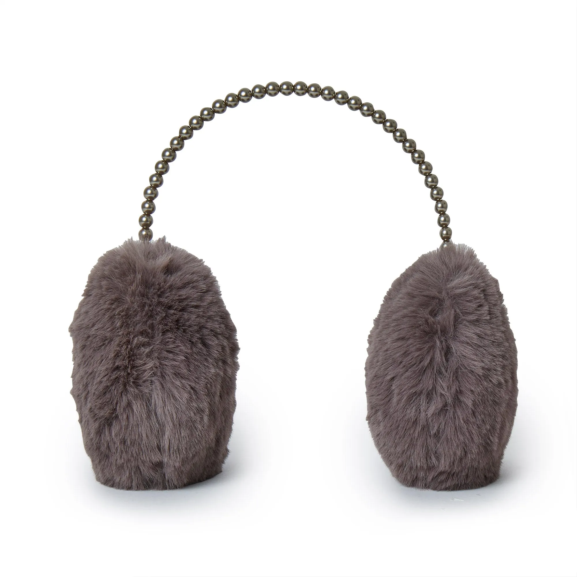 CHARCOAL FAUX FUR PEARL EARMUFFS sold by Lele Sadoughi