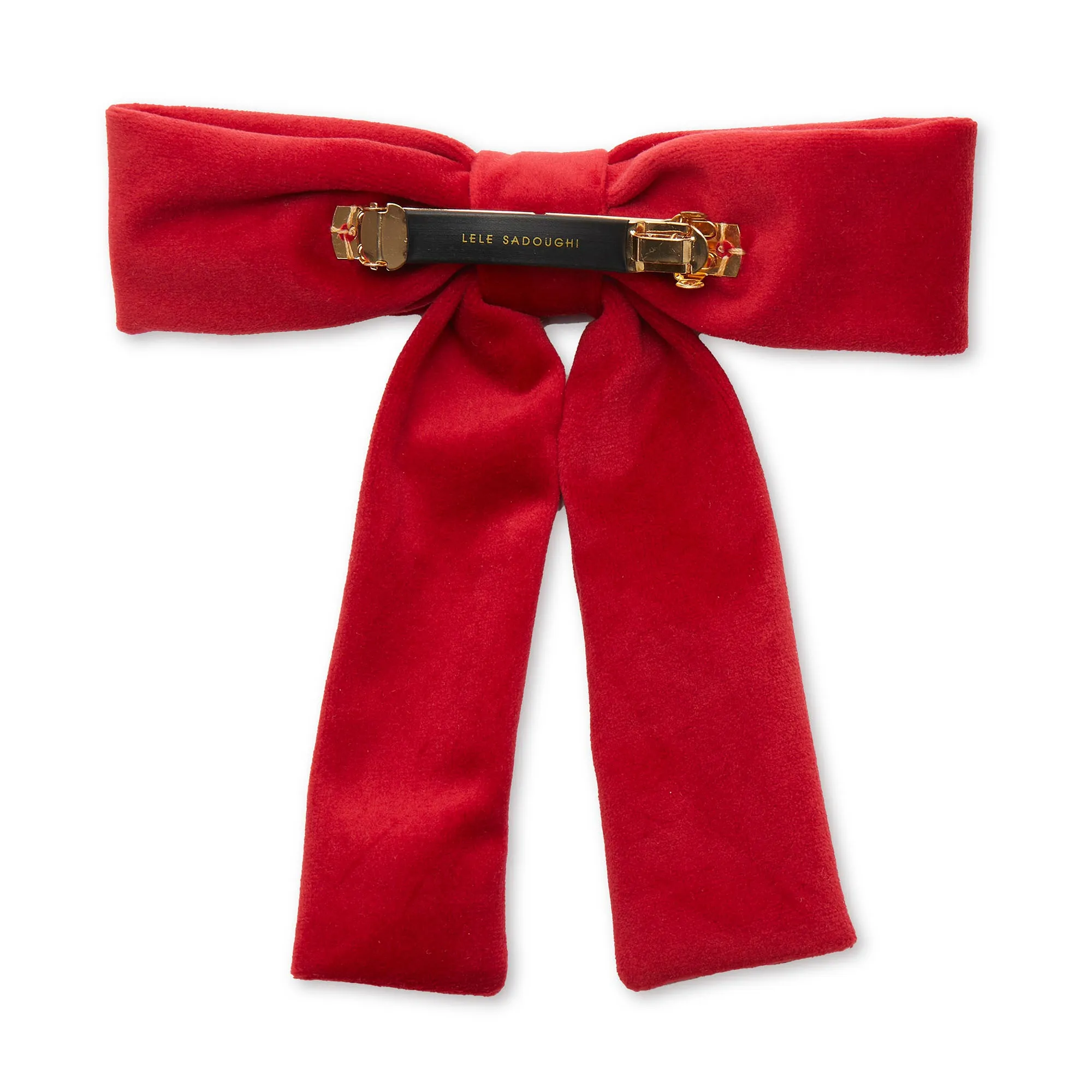 RED VELVET ANTOINETTE BOW BARRETTE sold by Lele Sadoughi product image thumbnail 2