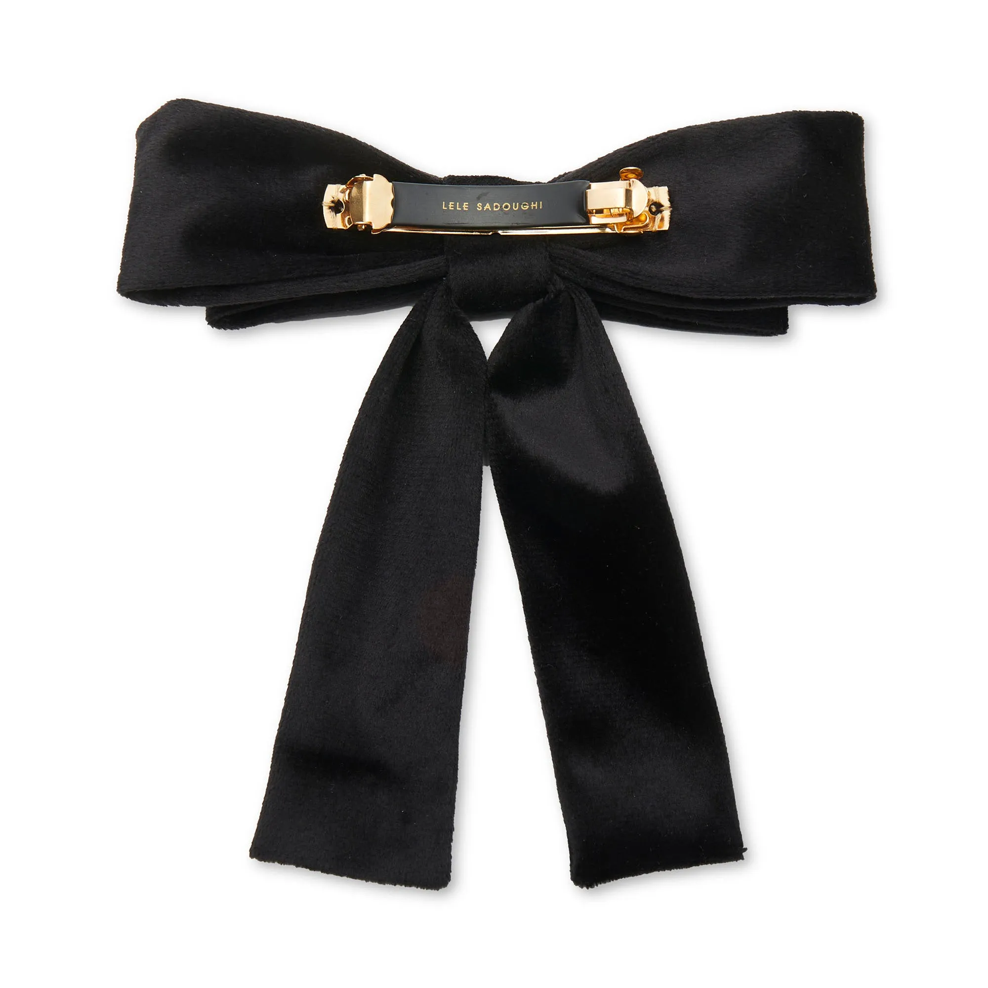 JET VELVET ANTOINETTE BOW BARRETTE sold by Lele Sadoughi product image thumbnail 2