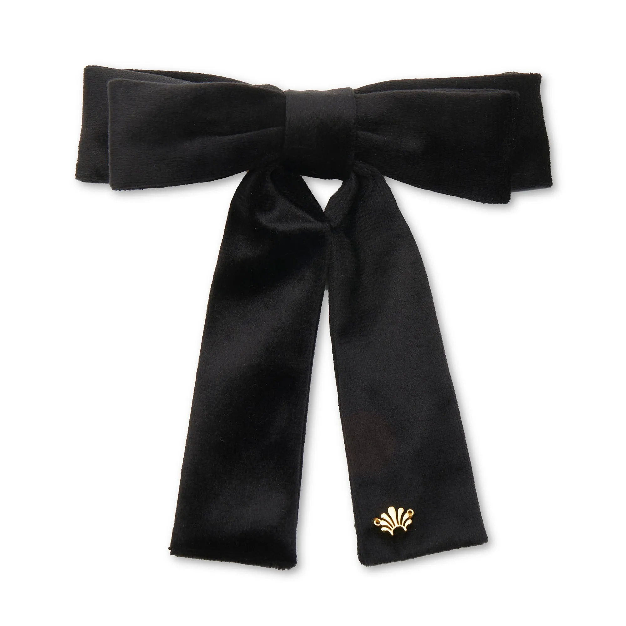 JET VELVET ANTOINETTE BOW BARRETTE sold by Lele Sadoughi