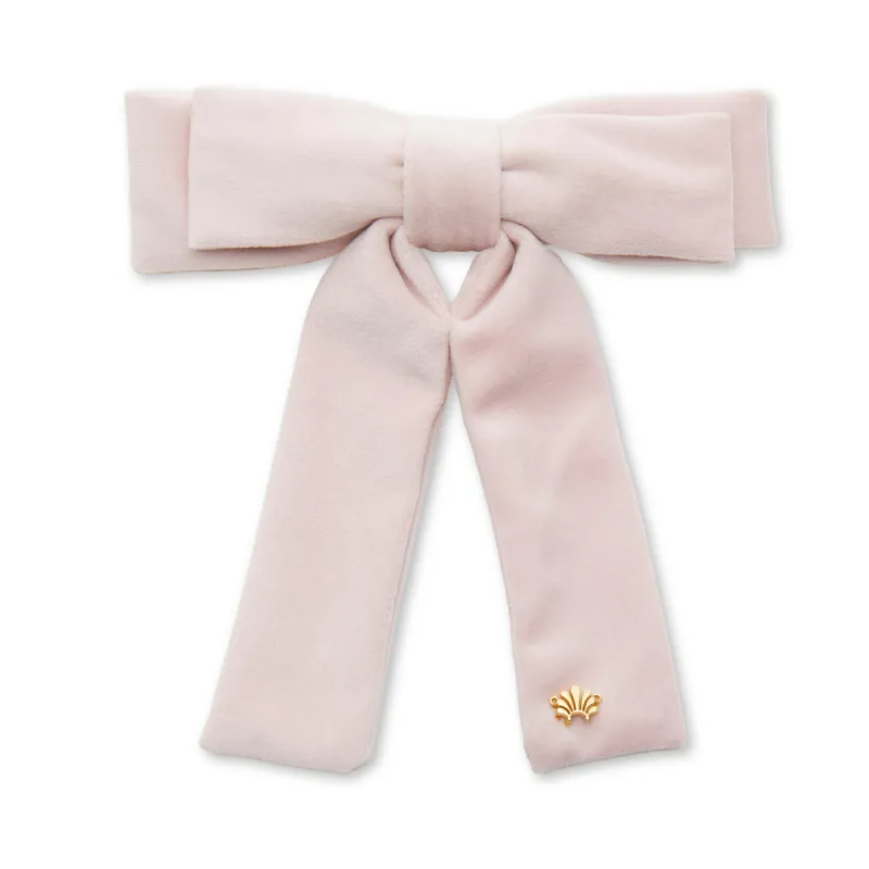 PINK VELVET ANTOINETTE BOW BARRETTE sold by Lele Sadoughi