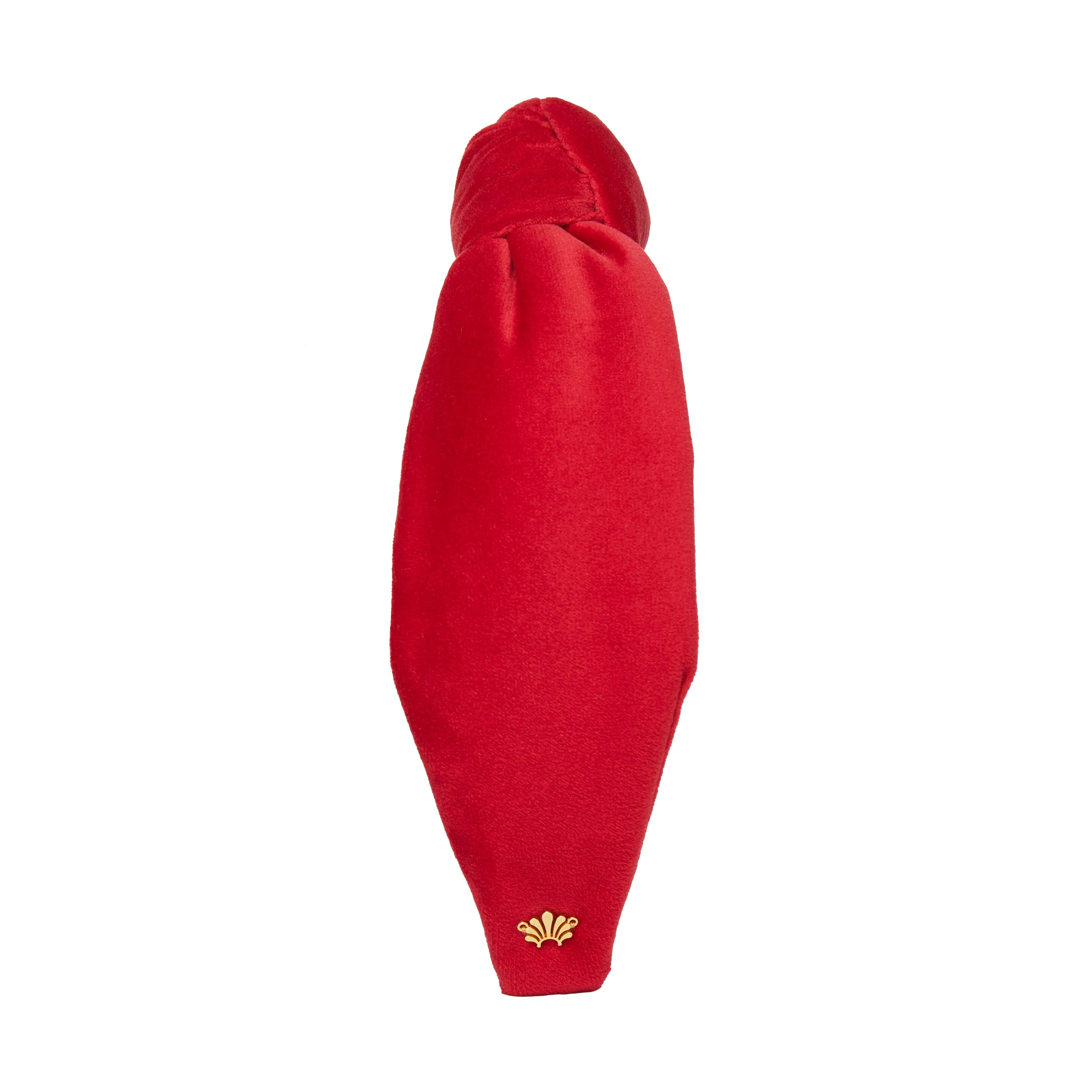 RED VELVET KNOTTED HEADBAND sold by Lele Sadoughi product image thumbnail 3