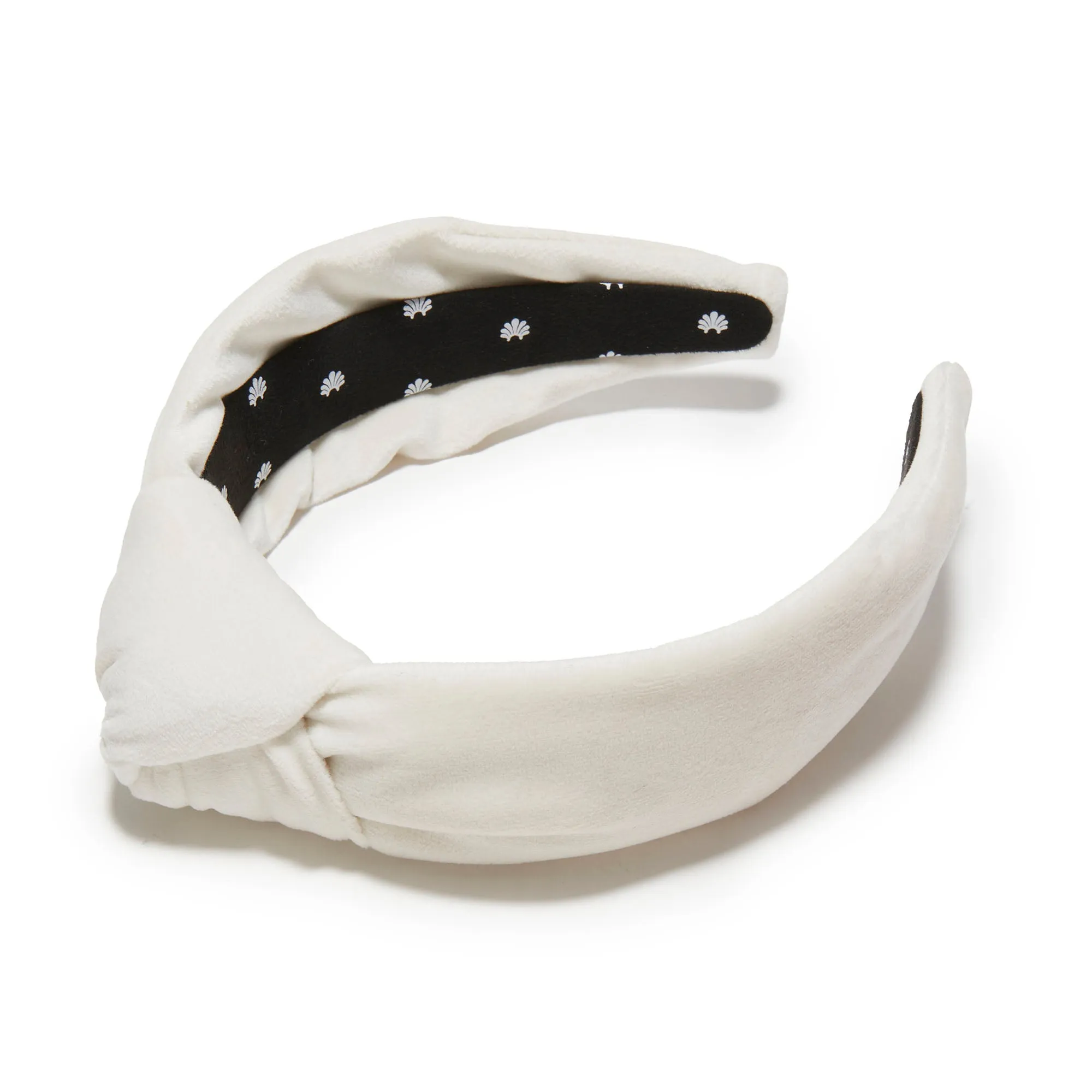 IVORY VELVET KNOTTED HEADBAND sold by Lele Sadoughi