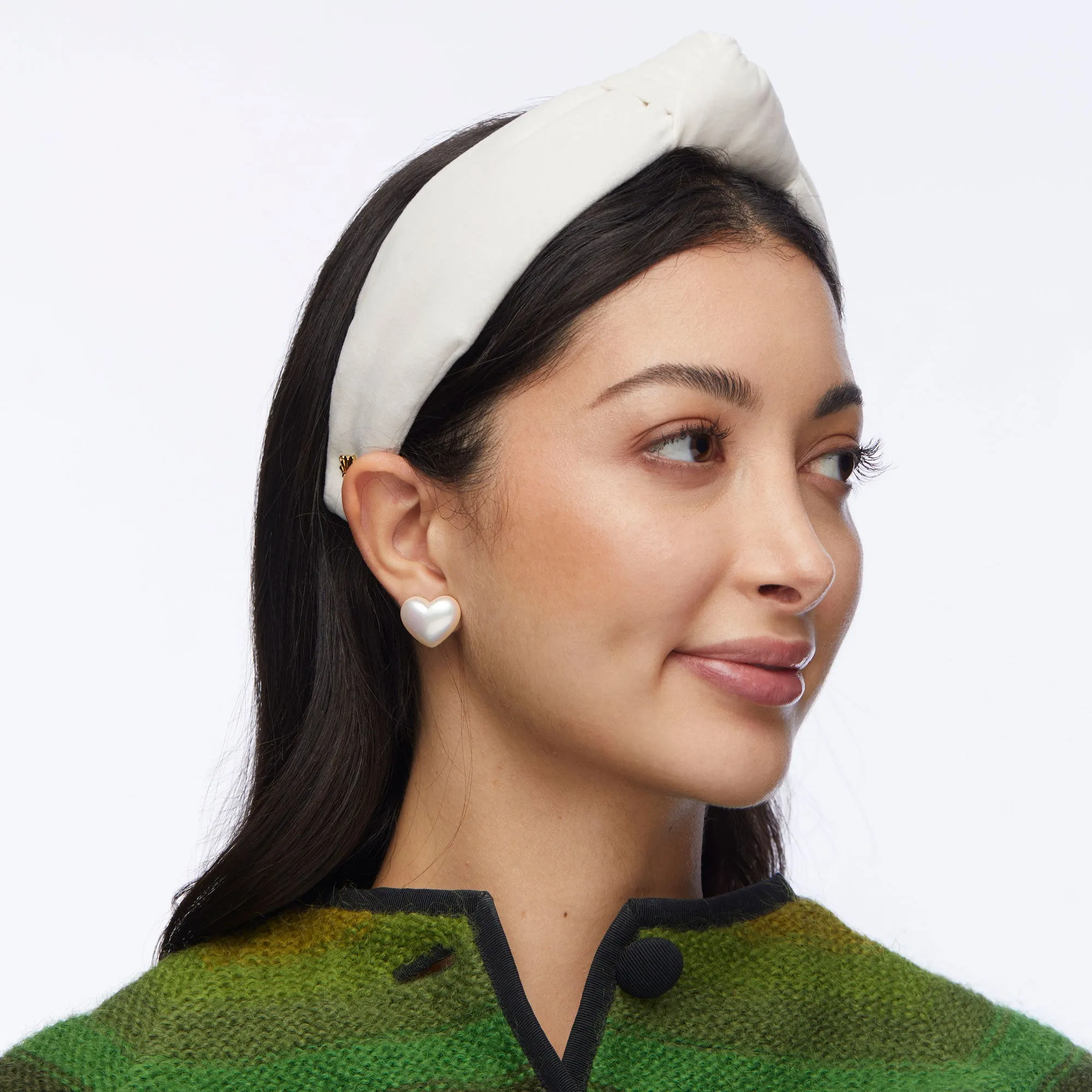 IVORY VELVET KNOTTED HEADBAND sold by Lele Sadoughi product image thumbnail 2