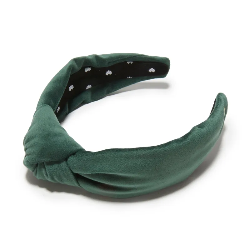 FOREST GREEN VELVET KNOTTED HEADBAND sold by Lele Sadoughi