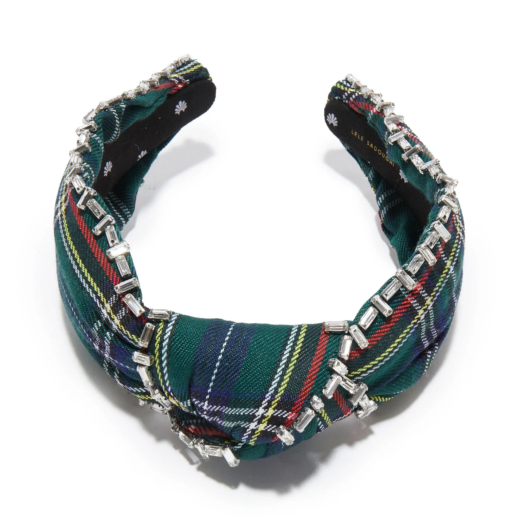 HOLIDAY PLAID CRYSTAL STITCH KNOTTED HEADBAND sold by Lele Sadoughi product image thumbnail 3