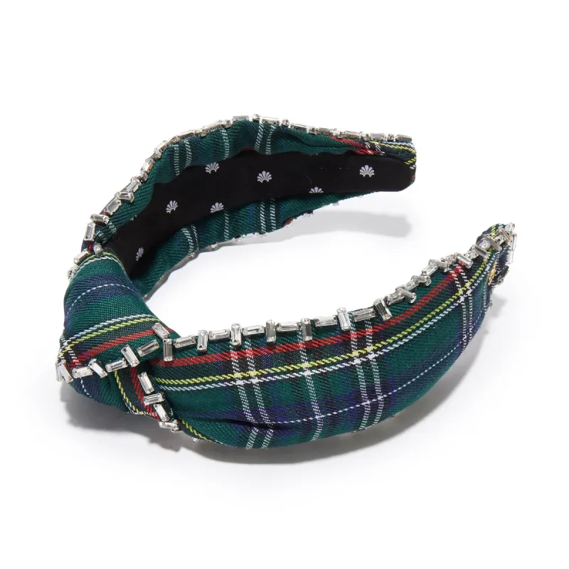 HOLIDAY PLAID CRYSTAL STITCH KNOTTED HEADBAND sold by Lele Sadoughi