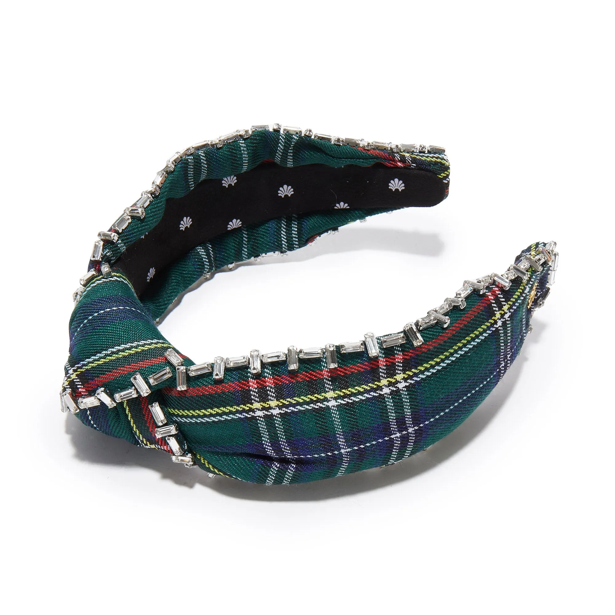 HOLIDAY PLAID CRYSTAL STITCH KNOTTED HEADBAND sold by Lele Sadoughi