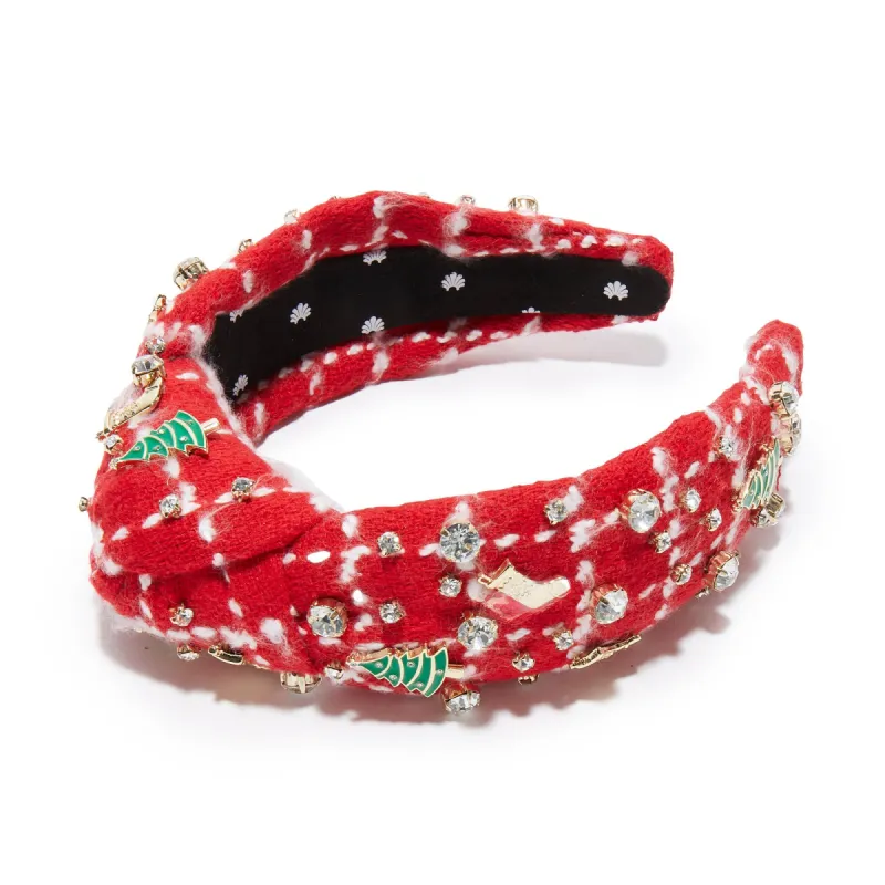 HOLLY RED CHRISTMAS STOCKING KNOTTED HEADBAND sold by Lele Sadoughi