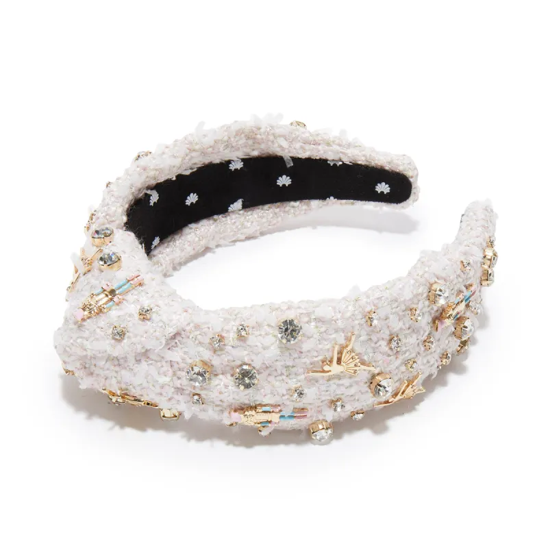 IVORY NUTCRACKER EMBELLISHED KNOTTED HEADBAND sold by Lele Sadoughi