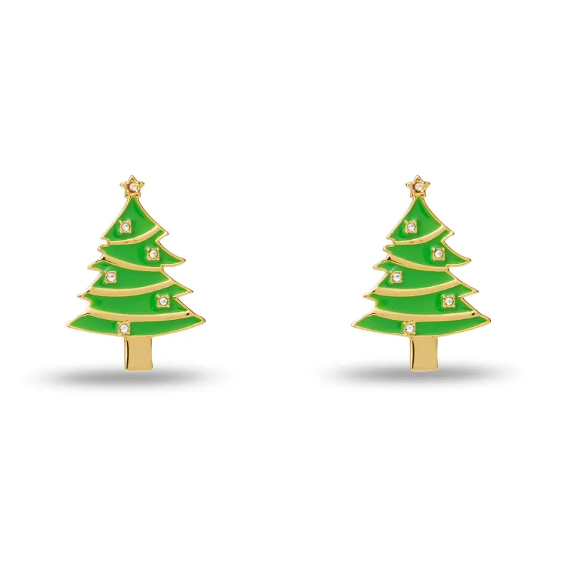 GOLD PINE TREE STUD EARRINGS sold by Lele Sadoughi