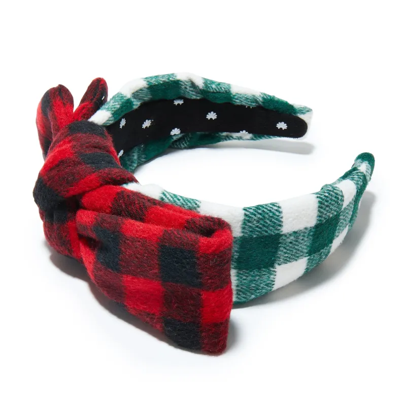 PEPPERMINT MIXED FLANNEL HOLLY HEADBAND sold by Lele Sadoughi