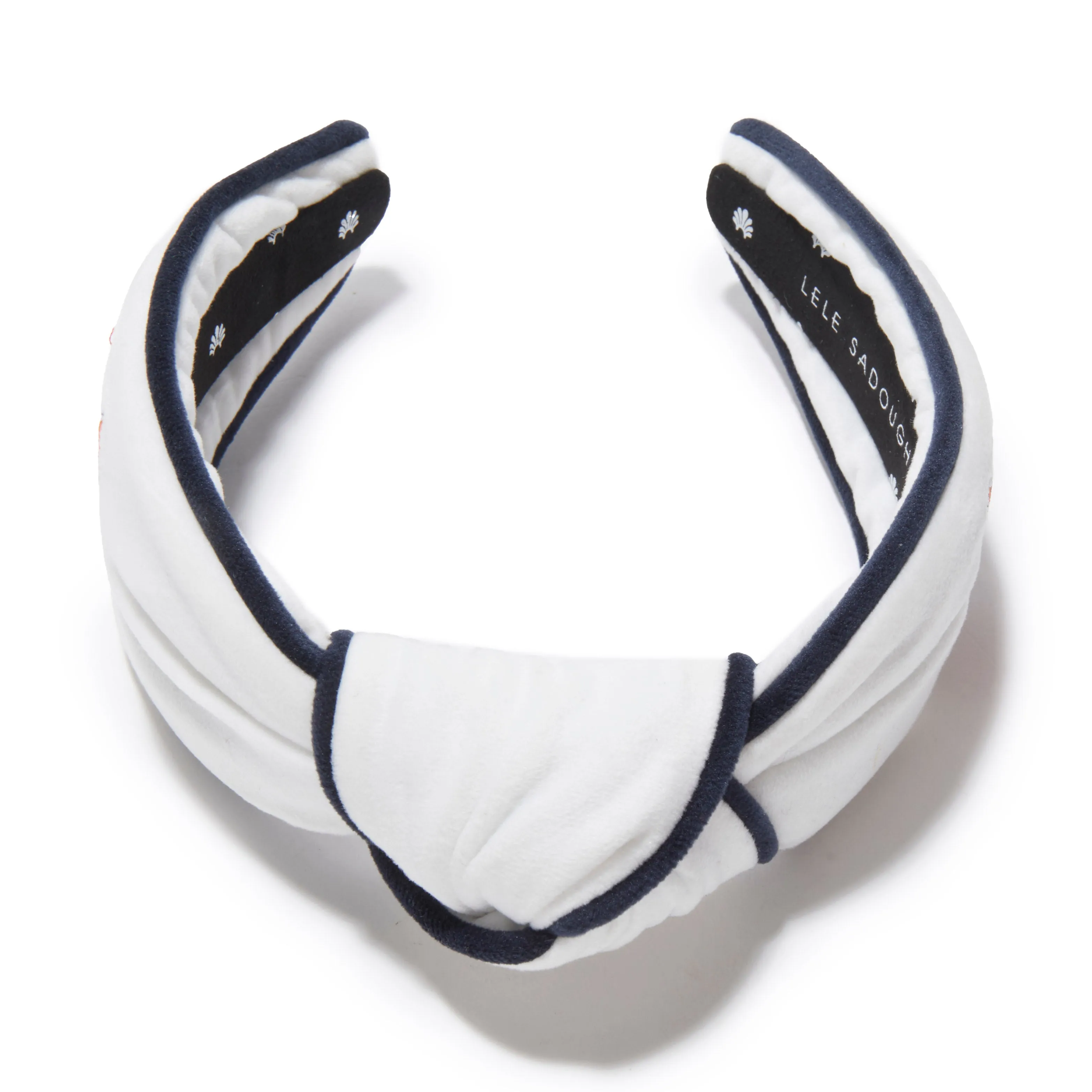 CHICAGO BEARS LELE SADOUGHI X NFL IVORY EMBROIDERED KNOTTED HEADBAND sold by Lele Sadoughi product image thumbnail 3