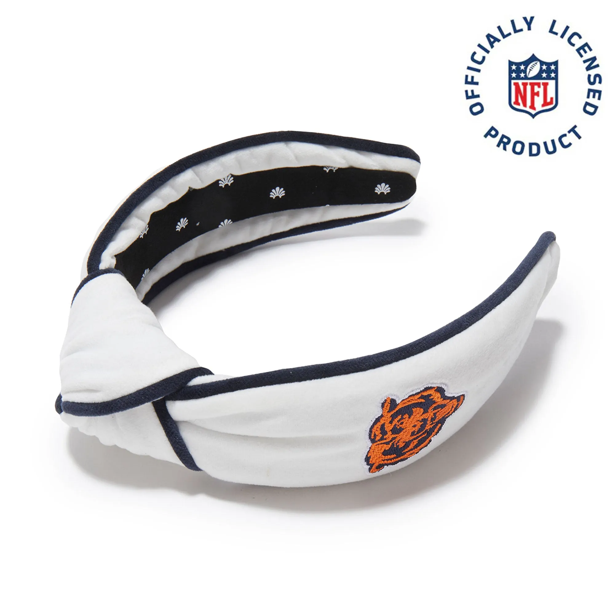CHICAGO BEARS LELE SADOUGHI X NFL IVORY EMBROIDERED KNOTTED HEADBAND sold by Lele Sadoughi