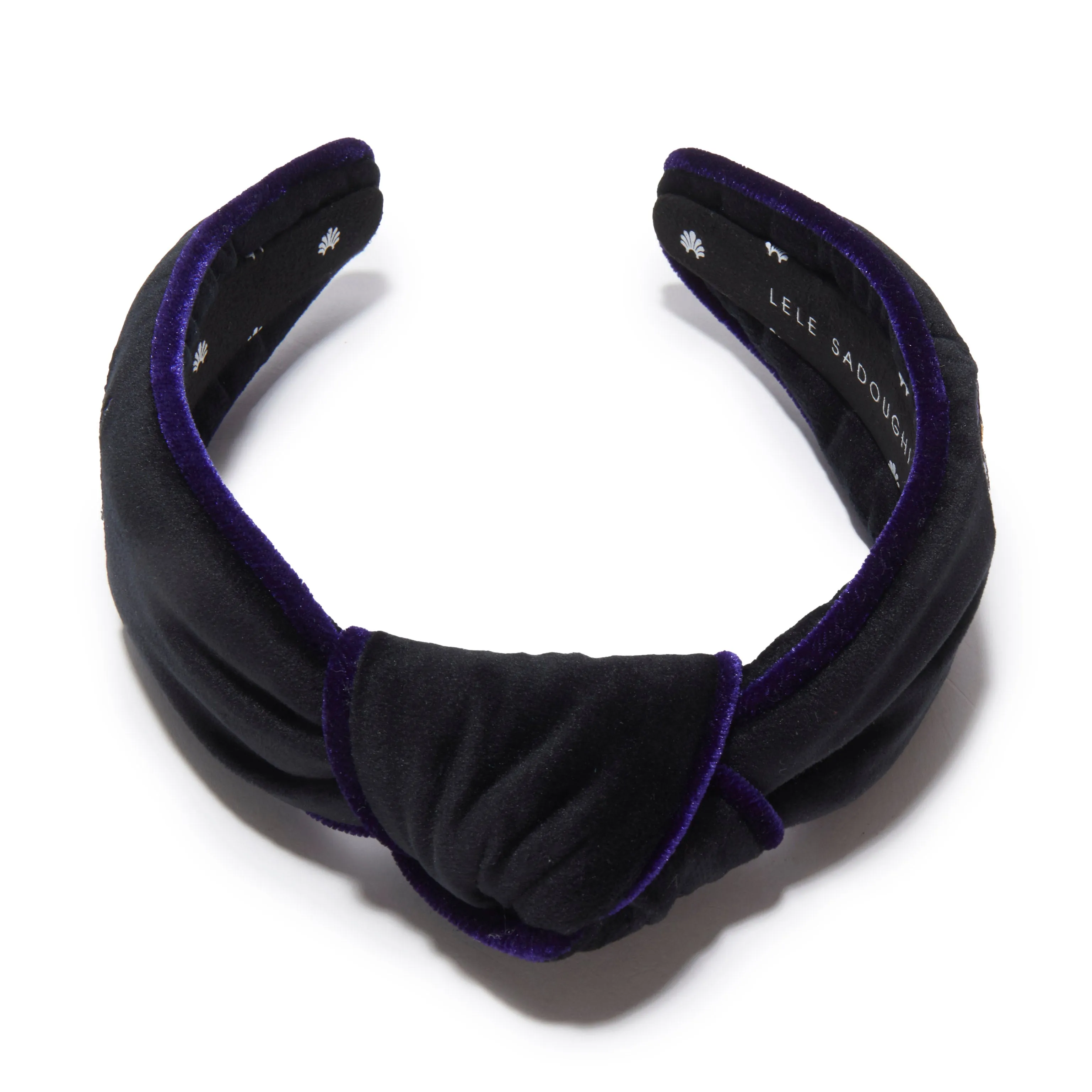 BALTIMORE RAVENS LELE SADOUGHI X NFL JET EMBROIDERED KNOTTED HEADBAND sold by Lele Sadoughi product image thumbnail 3