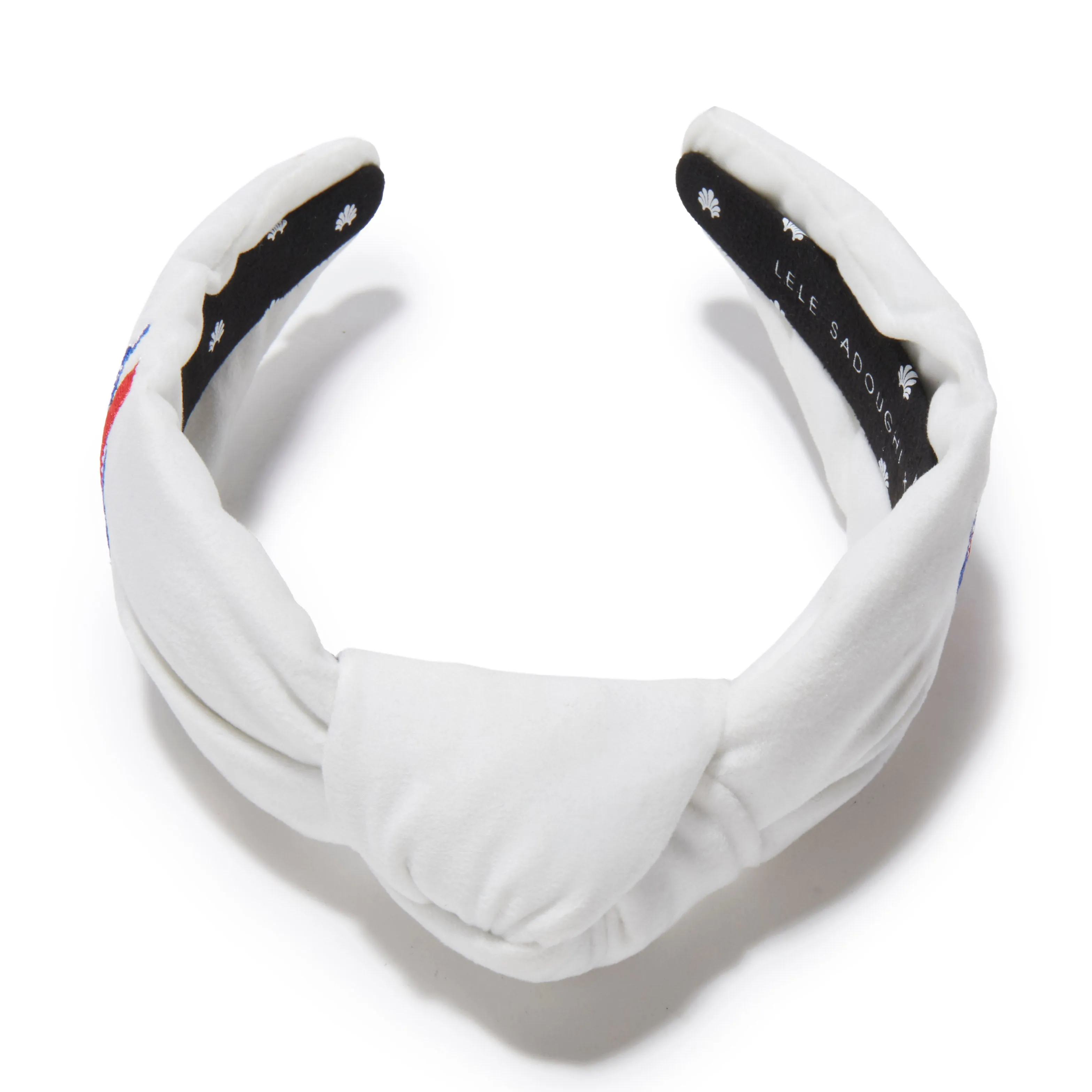 BUFFALO BILLS LELE SADOUGHI X NFL IVORY EMBROIDERED KNOTTED HEADBAND sold by Lele Sadoughi product image thumbnail 3