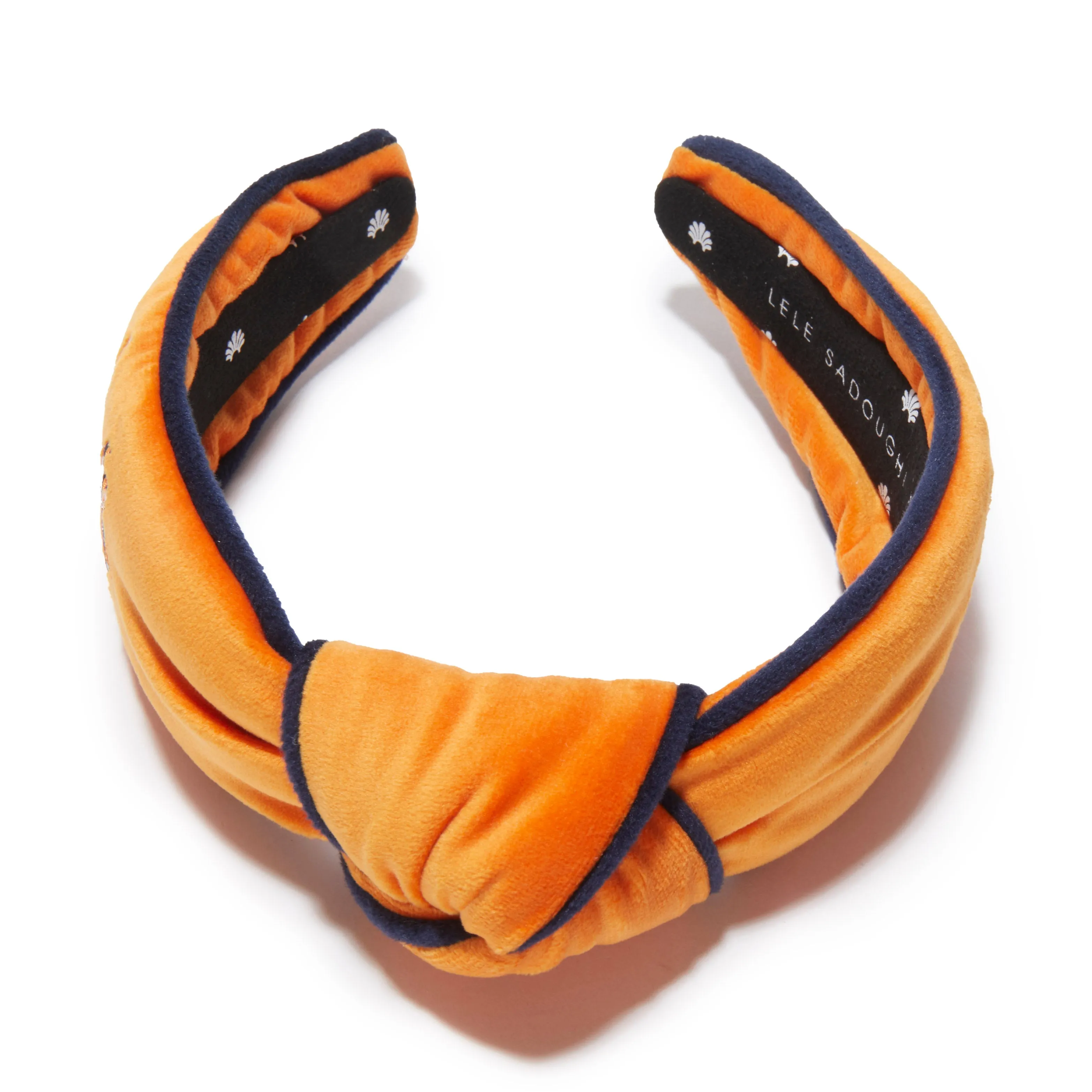DENVER BRONCOS LELE SADOUGHI X NFL ORANGE EMBROIDERED KNOTTED HEADBAND sold by Lele Sadoughi product image thumbnail 3