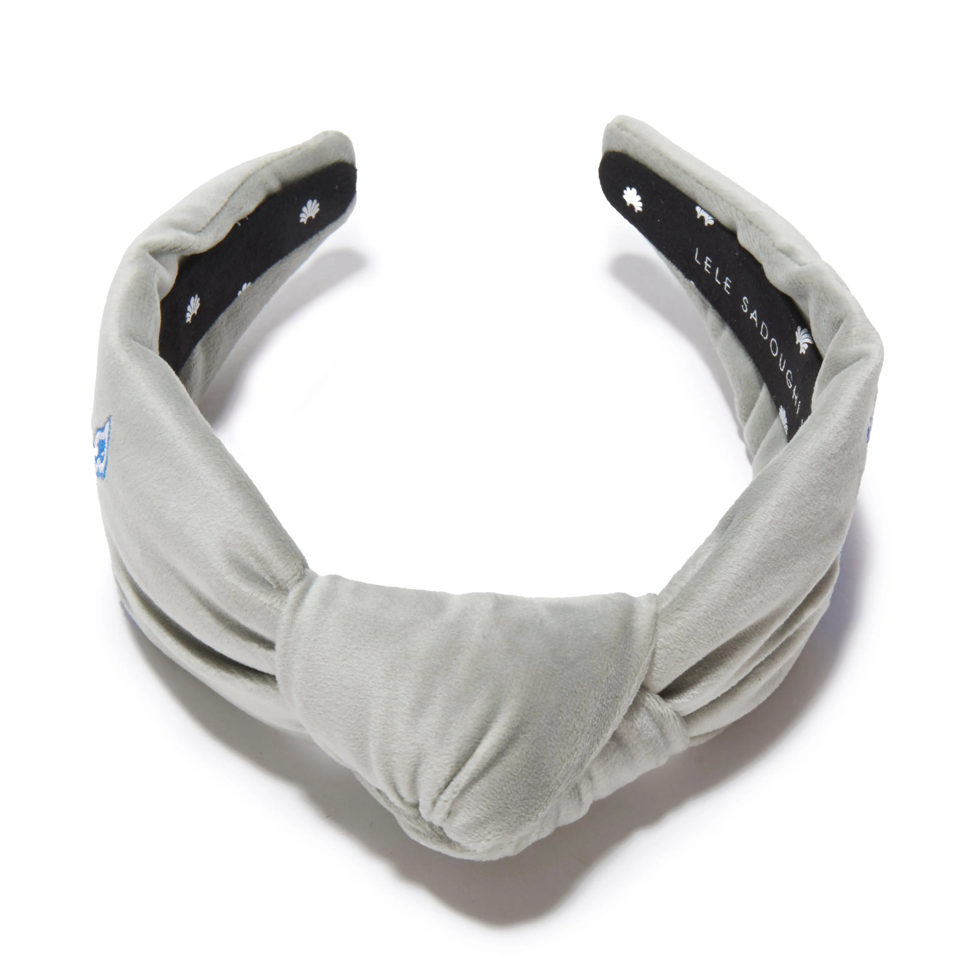 DETROIT LIONS LELE SADOUGHI X NFL GRAY EMBROIDERED KNOTTED HEADBAND sold by Lele Sadoughi product image thumbnail 3