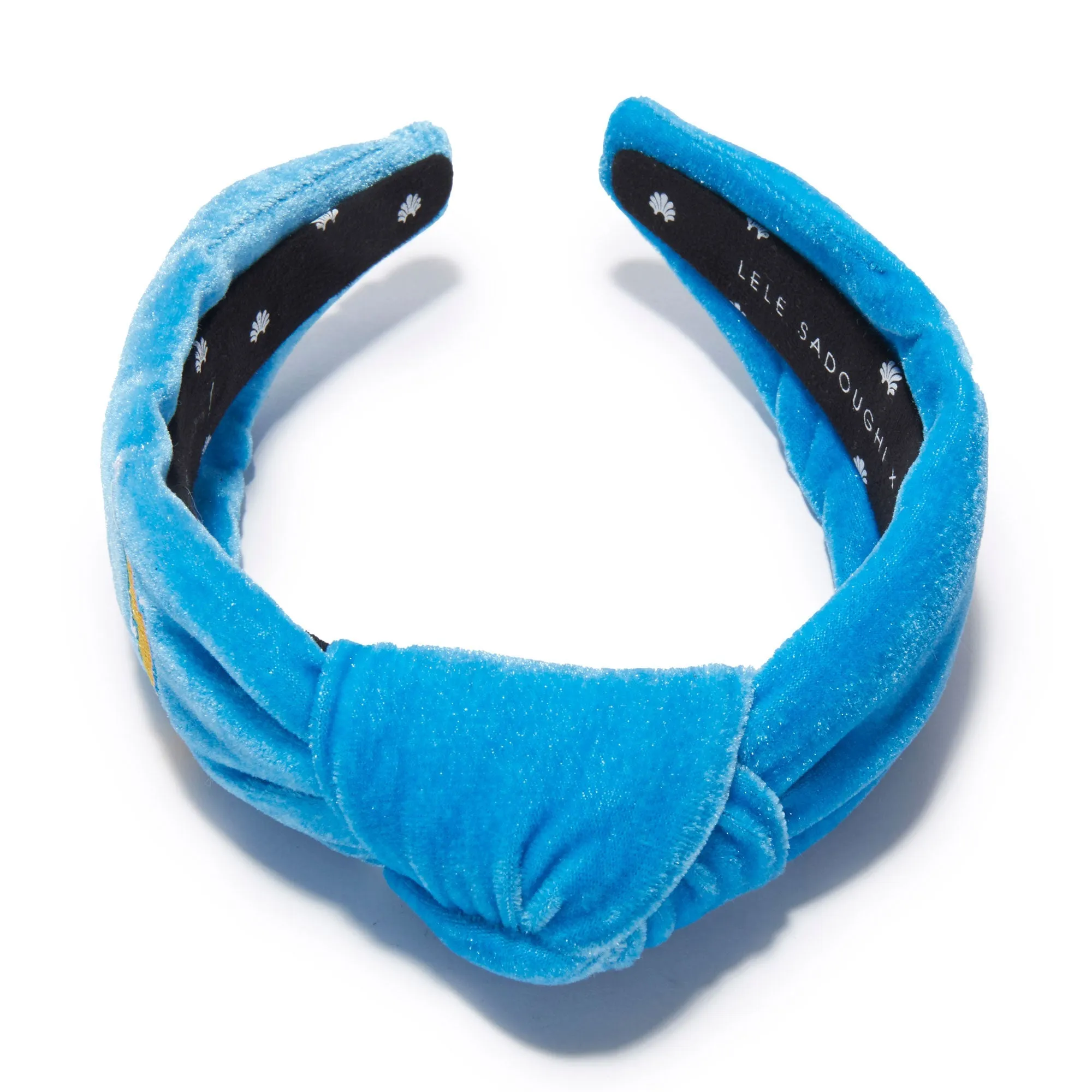 LA CHARGERS LELE SADOUGHI X NFL POWDER BLUE EMBROIDERED KNOTTED HEADBAND sold by Lele Sadoughi product image thumbnail 3