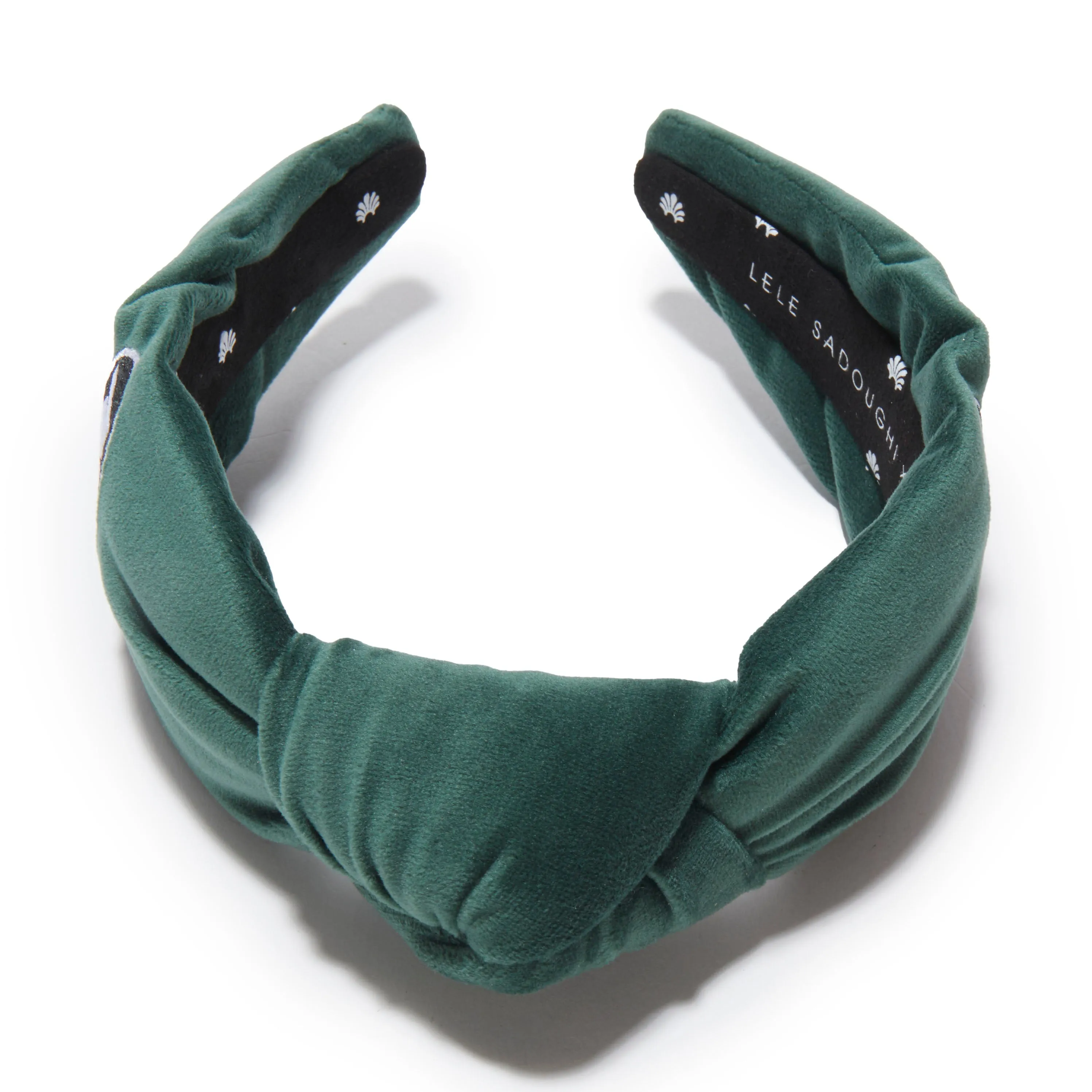 NEW YORK JETS LELE SADOUGHI X NFL GOTHAM GREEN EMBROIDERED KNOTTED HEADBAND sold by Lele Sadoughi product image thumbnail 3