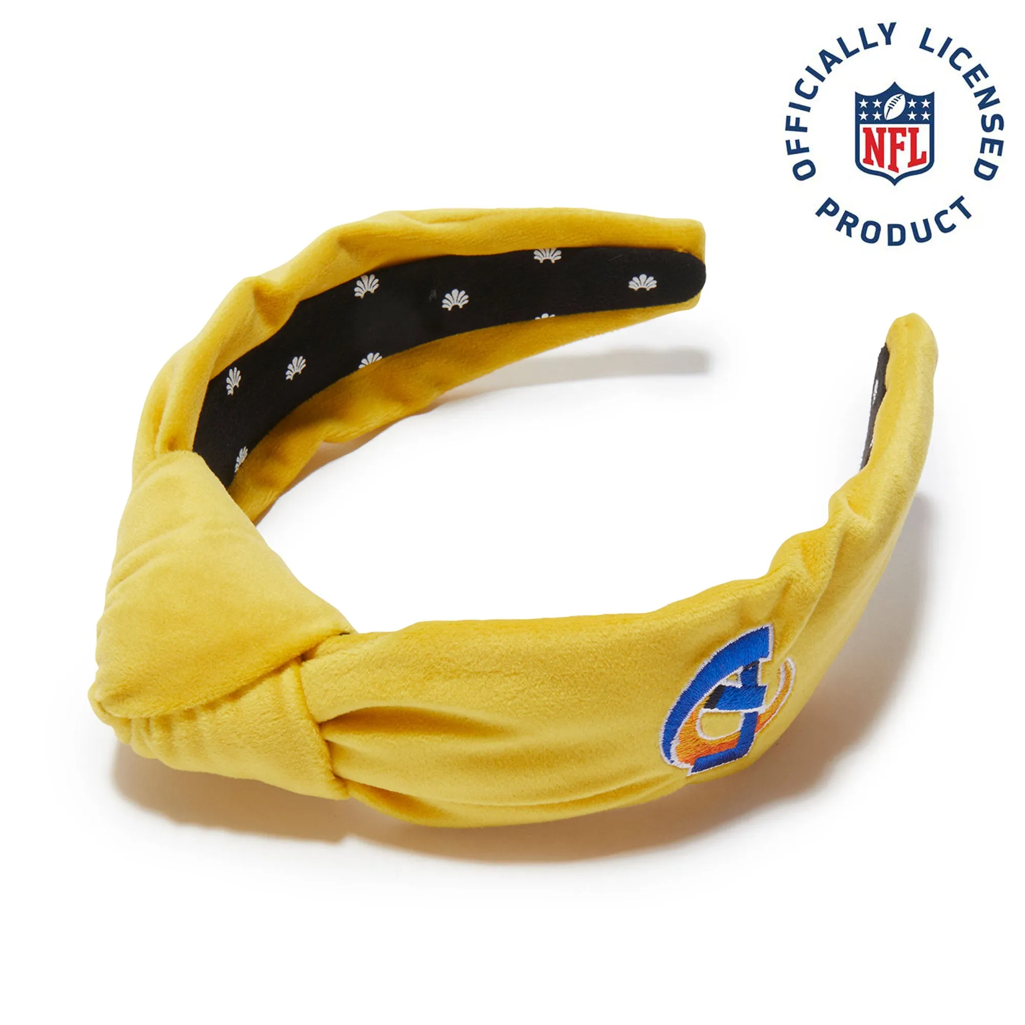 LOS ANGELES RAMS EMBROIDERED LELE SADOUGHI X NFL SOL KNOTTED HEADBAND sold by Lele Sadoughi