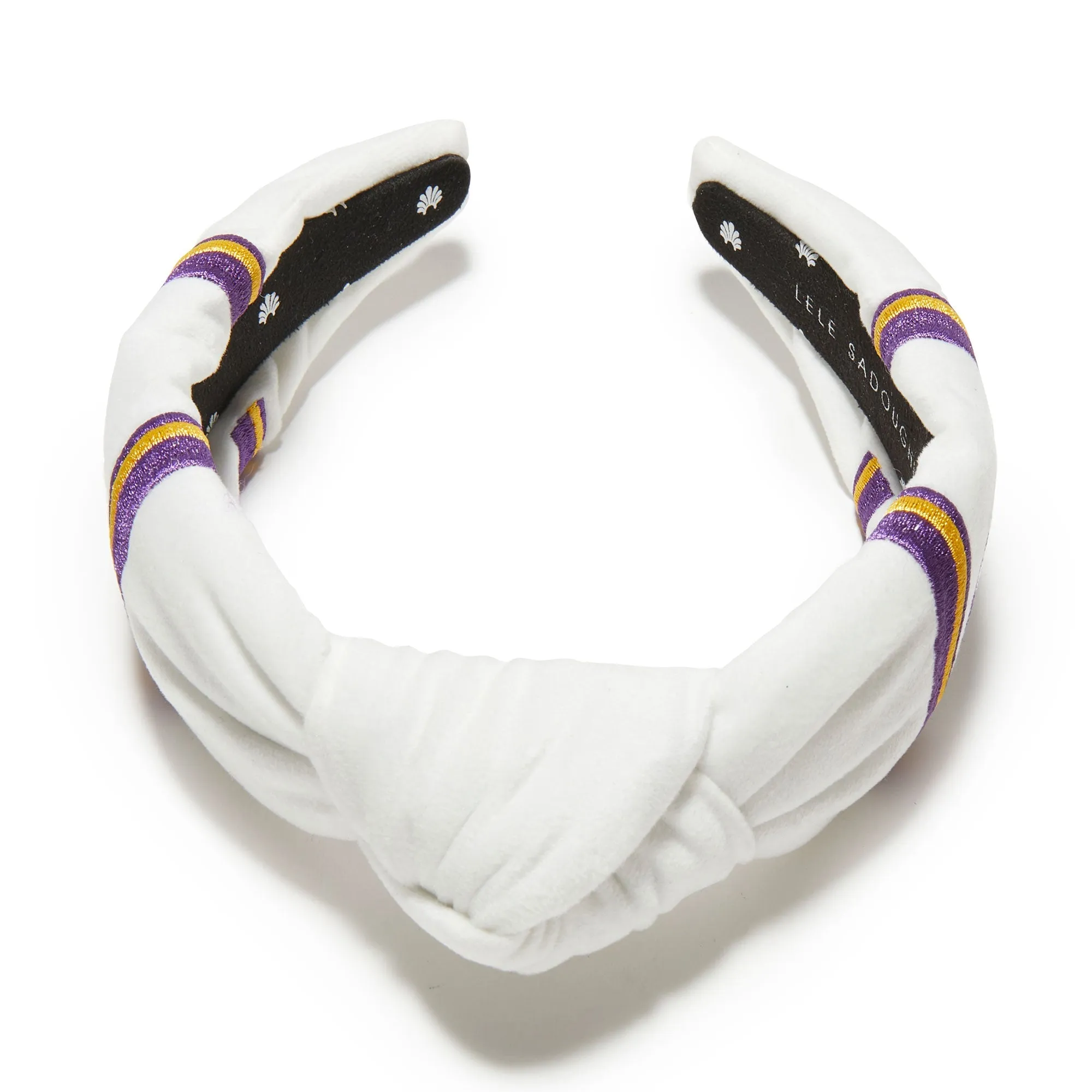 MINNESOTA VIKINGS LELE SADOUGHI X NFL IVORY EMBROIDERED KNOTTED HEADBAND sold by Lele Sadoughi product image thumbnail 3