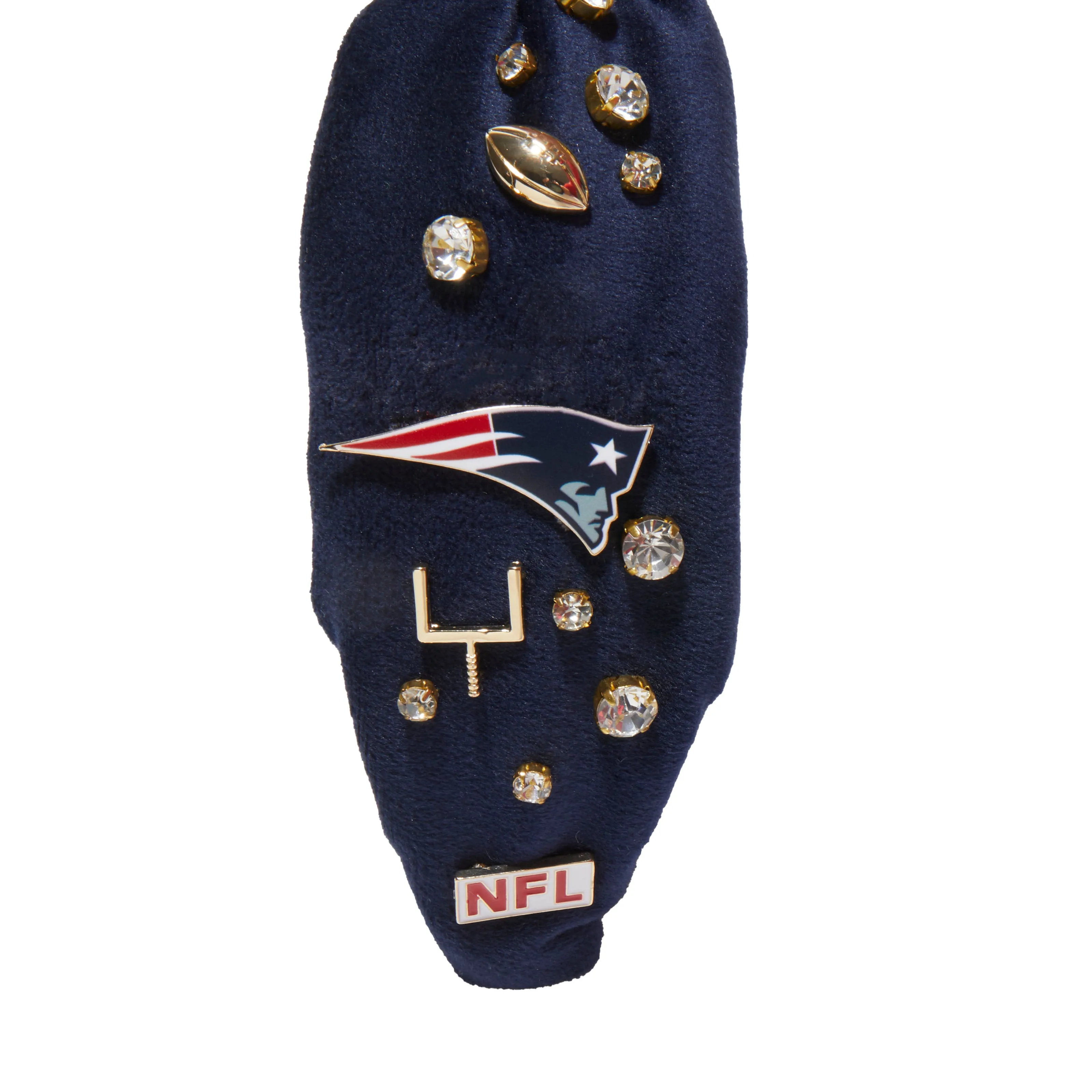 NEW ENGLAND PATRIOTS LELE SADOUGHI X NFL NAVY EMBELLISHED KNOTTED HEADBAND sold by Lele Sadoughi product image thumbnail 4