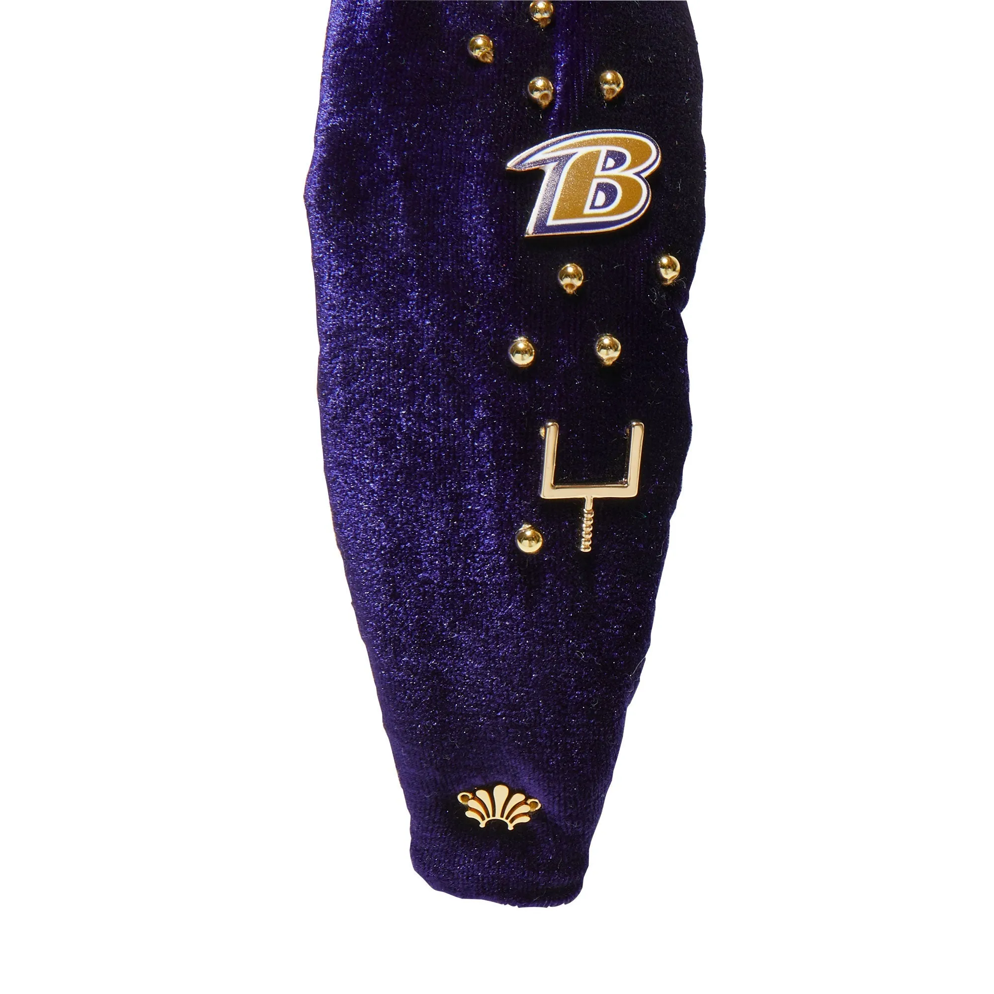 BALTIMORE RAVENS LELE SADOUGHI X NFL PURPLE EMBELLISHED KNOTTED HEADBAND sold by Lele Sadoughi product image thumbnail 4