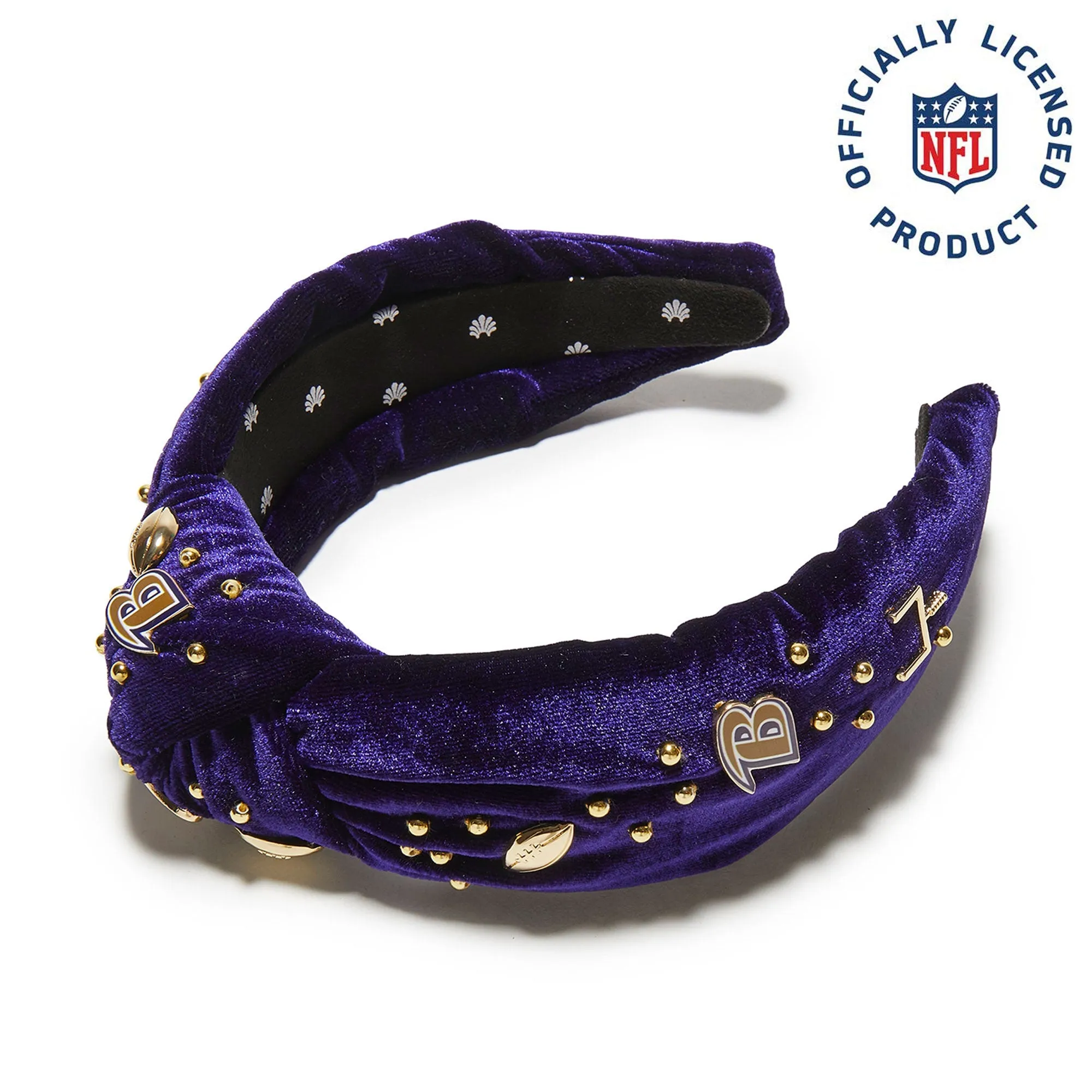BALTIMORE RAVENS LELE SADOUGHI X NFL PURPLE EMBELLISHED KNOTTED HEADBAND sold by Lele Sadoughi