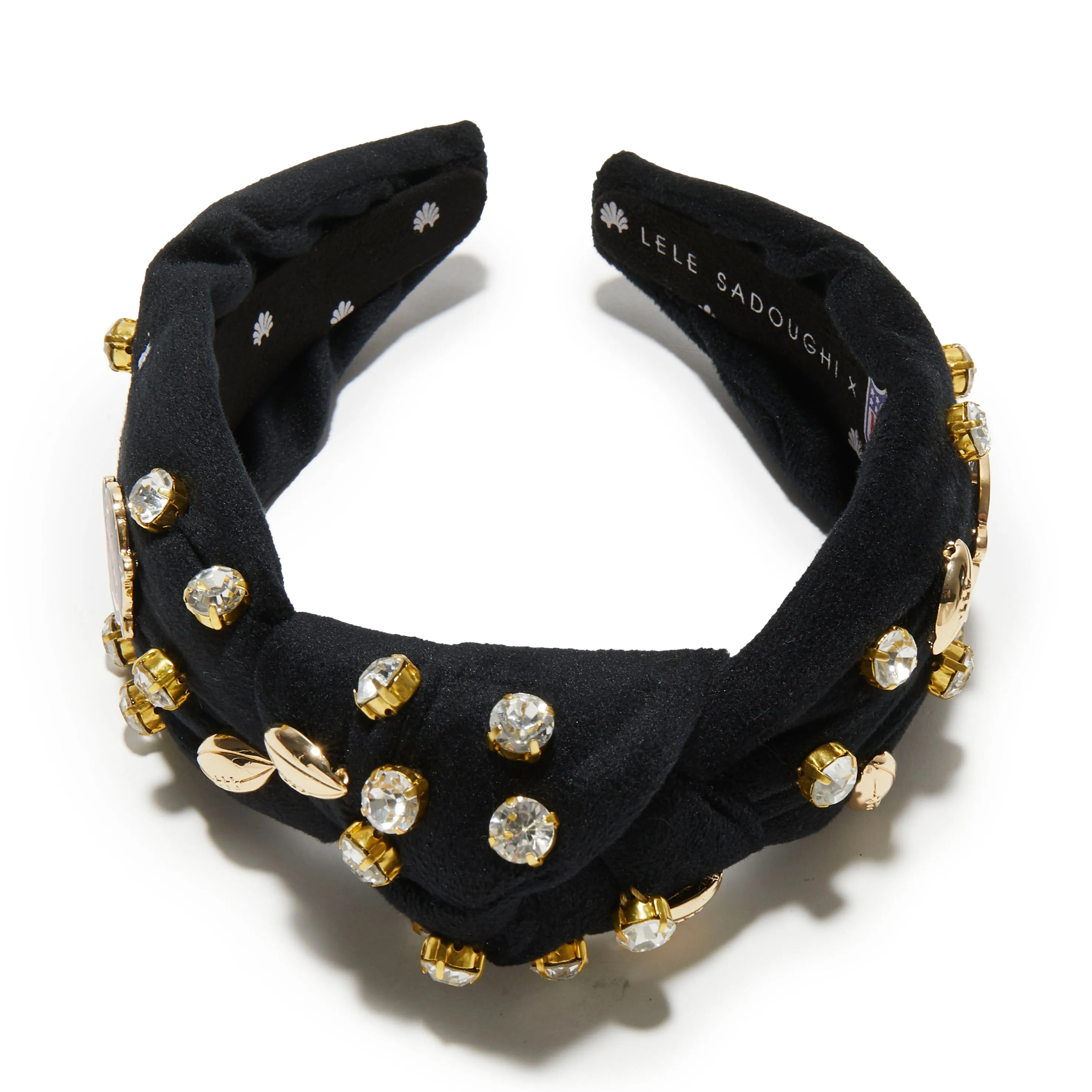 CINCINNATI BENGALS LELE SADOUGHI X NFL JET EMBELLISHED KNOTTED HEADBAND sold by Lele Sadoughi product image thumbnail 3