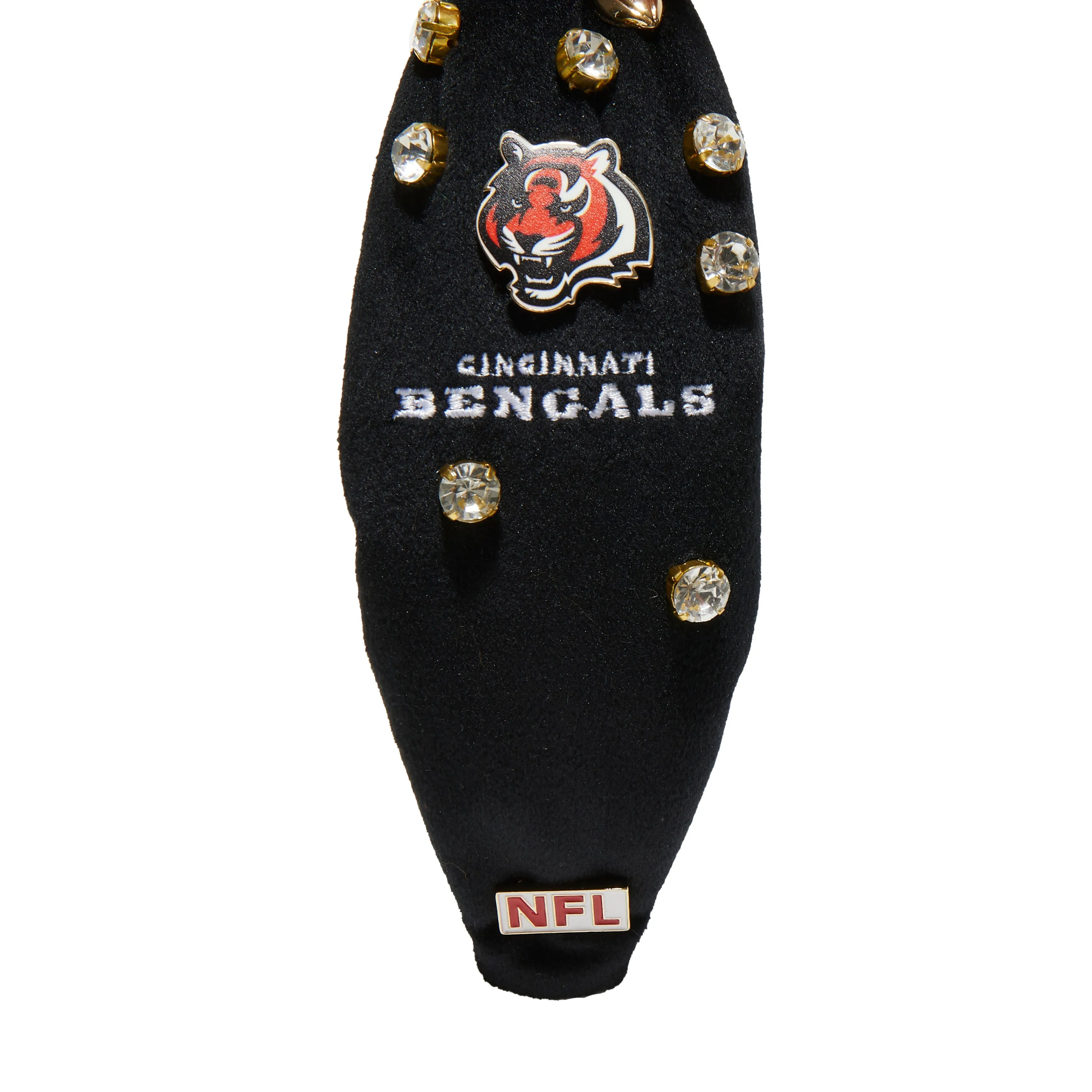 CINCINNATI BENGALS LELE SADOUGHI X NFL JET EMBELLISHED KNOTTED HEADBAND sold by Lele Sadoughi product image thumbnail 4