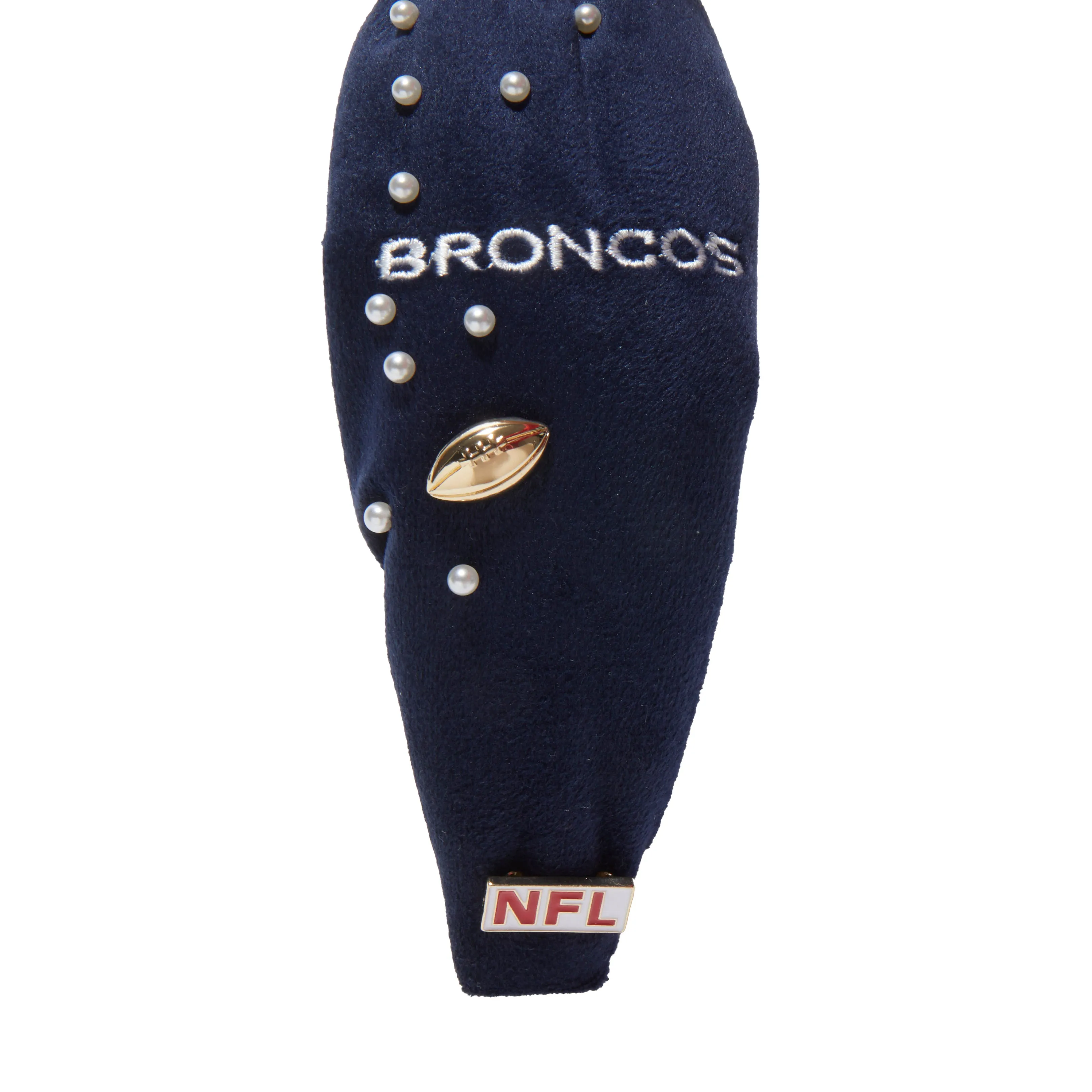 DENVER BRONCOS LELE SADOUGHI X NFL NAVY EMBELLISHED KNOTTED HEADBAND sold by Lele Sadoughi product image thumbnail 4