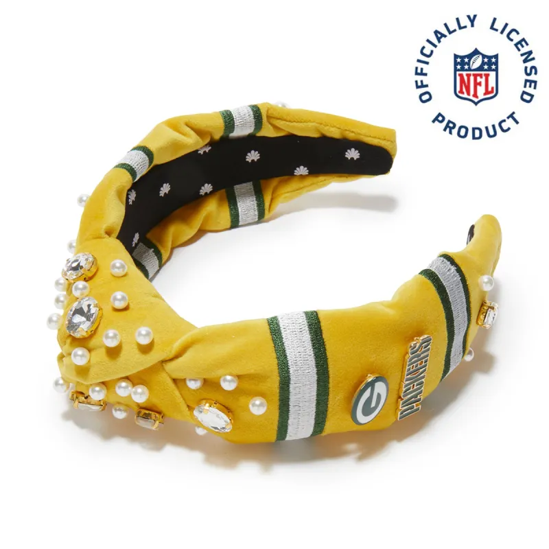 GREEN BAY PACKERS LELE SADOUGHI X NFL GOLD EMBELLISHED KNOTTED HEADBAND sold by Lele Sadoughi