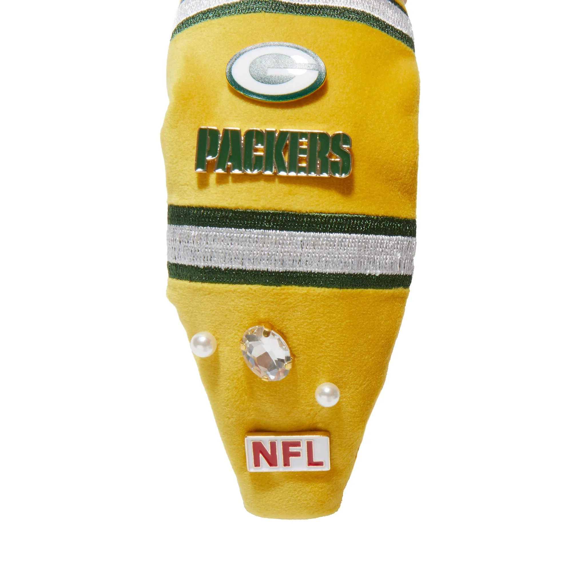 GREEN BAY PACKERS LELE SADOUGHI X NFL GOLD EMBELLISHED KNOTTED HEADBAND sold by Lele Sadoughi product image thumbnail 4